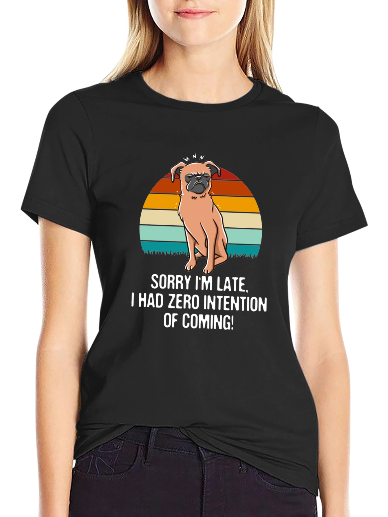 Black Funny Dog Graphic T-Shirt - Zero Intention view 2