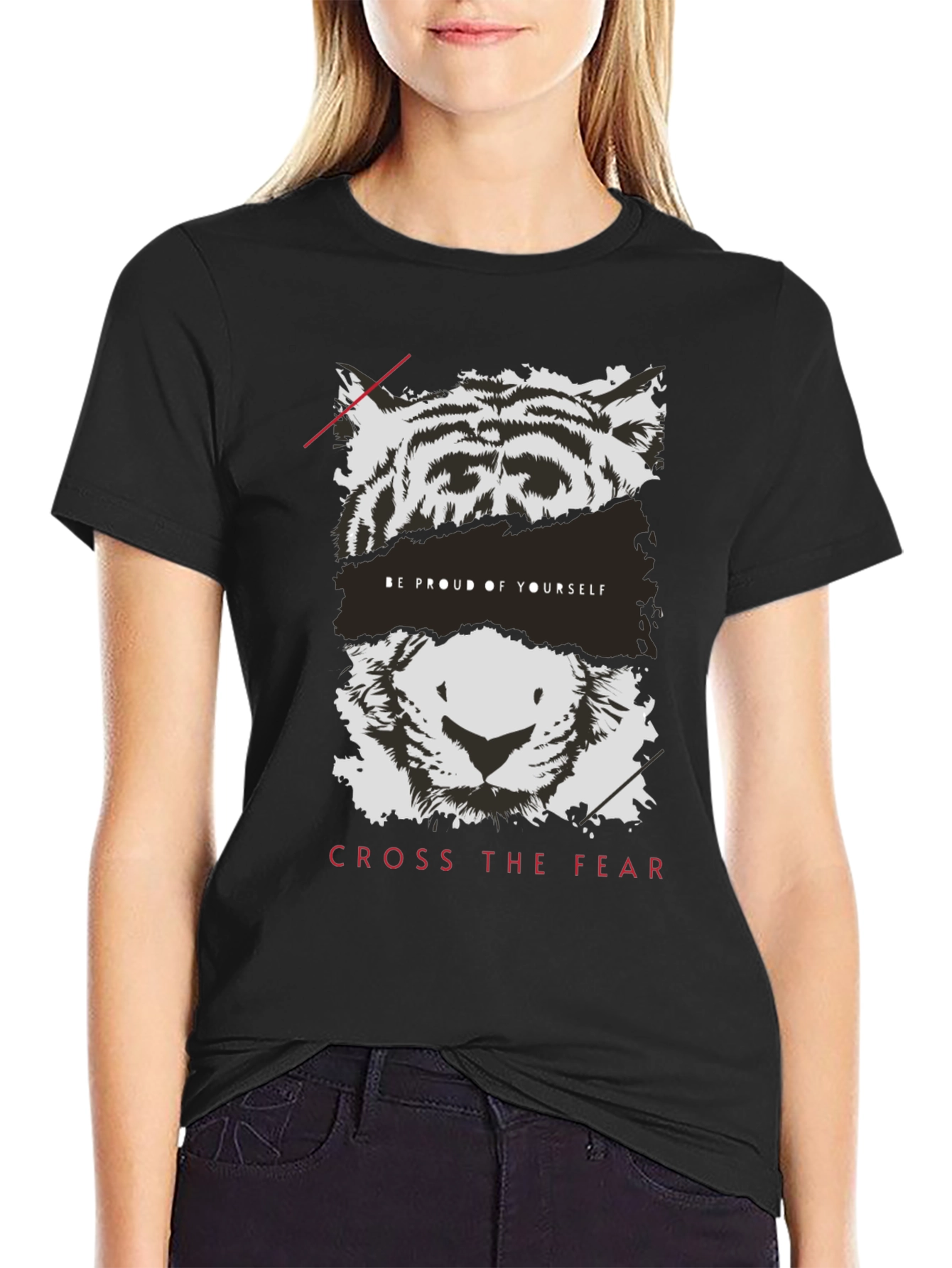 Black Tiger Graphic Tee - Be Proud, Cross Fear view 2