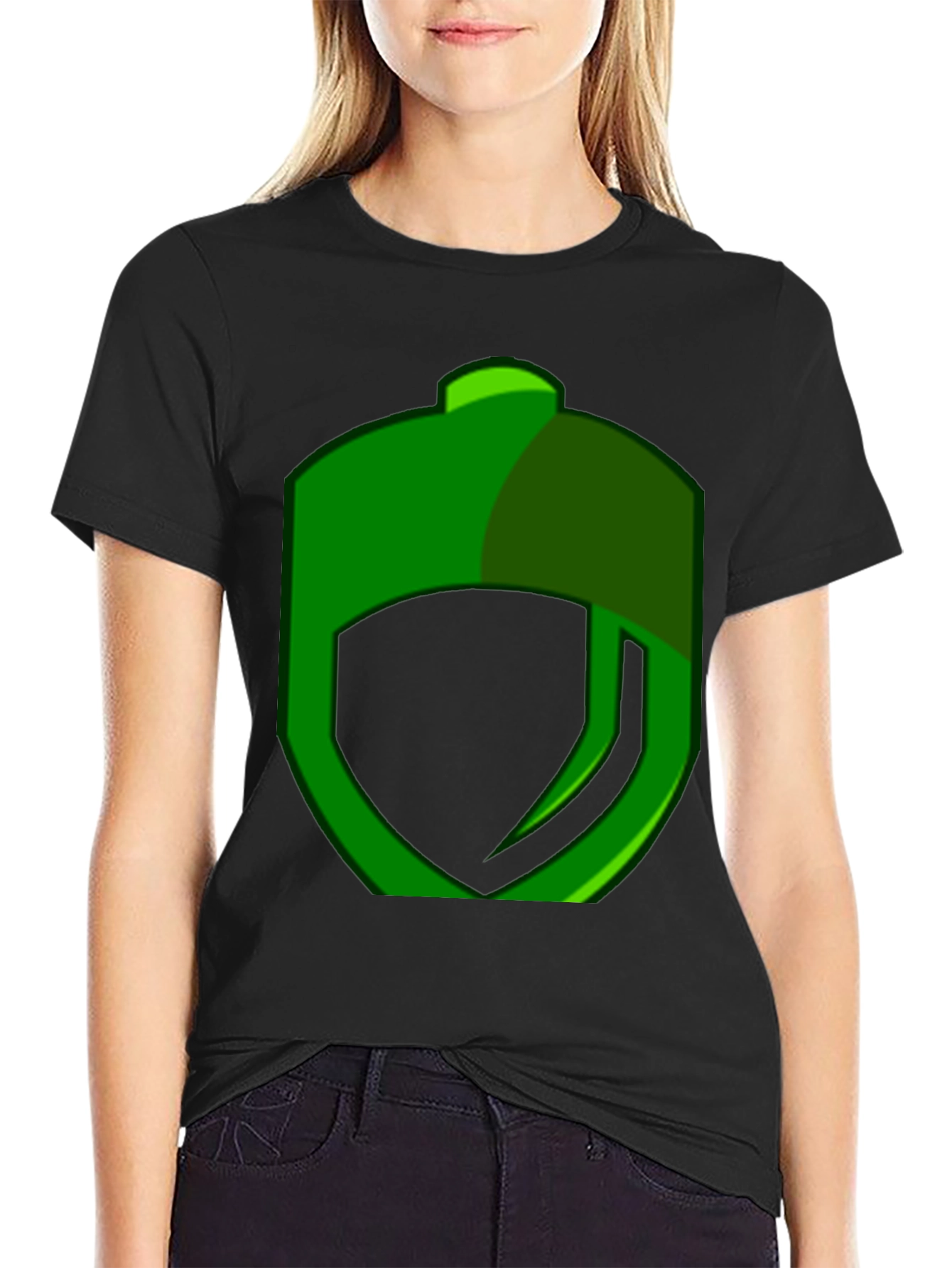 Black Green Logo Graphic T-Shirt view 2