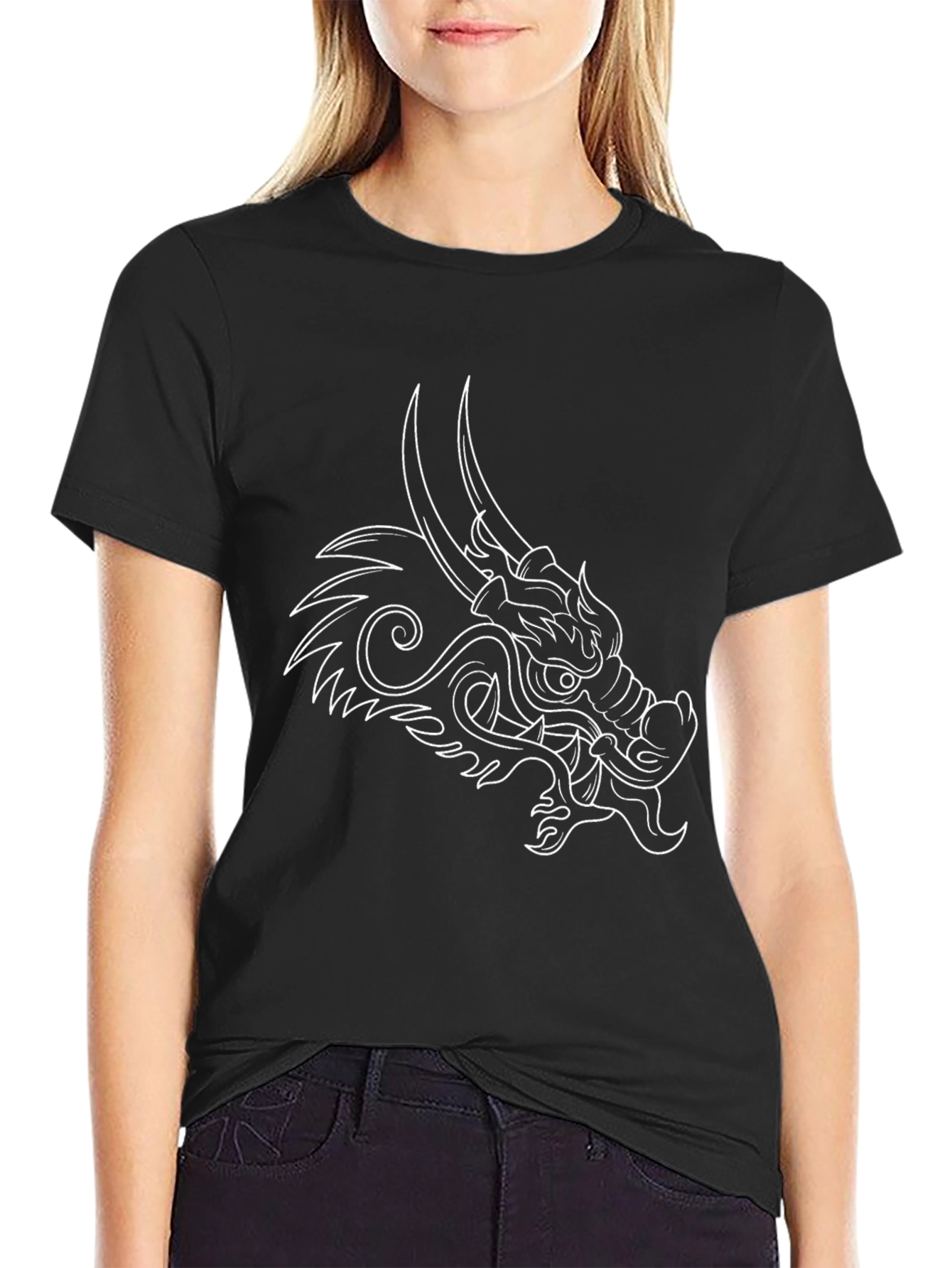 Black Dragon Graphic Black T-Shirt view 2