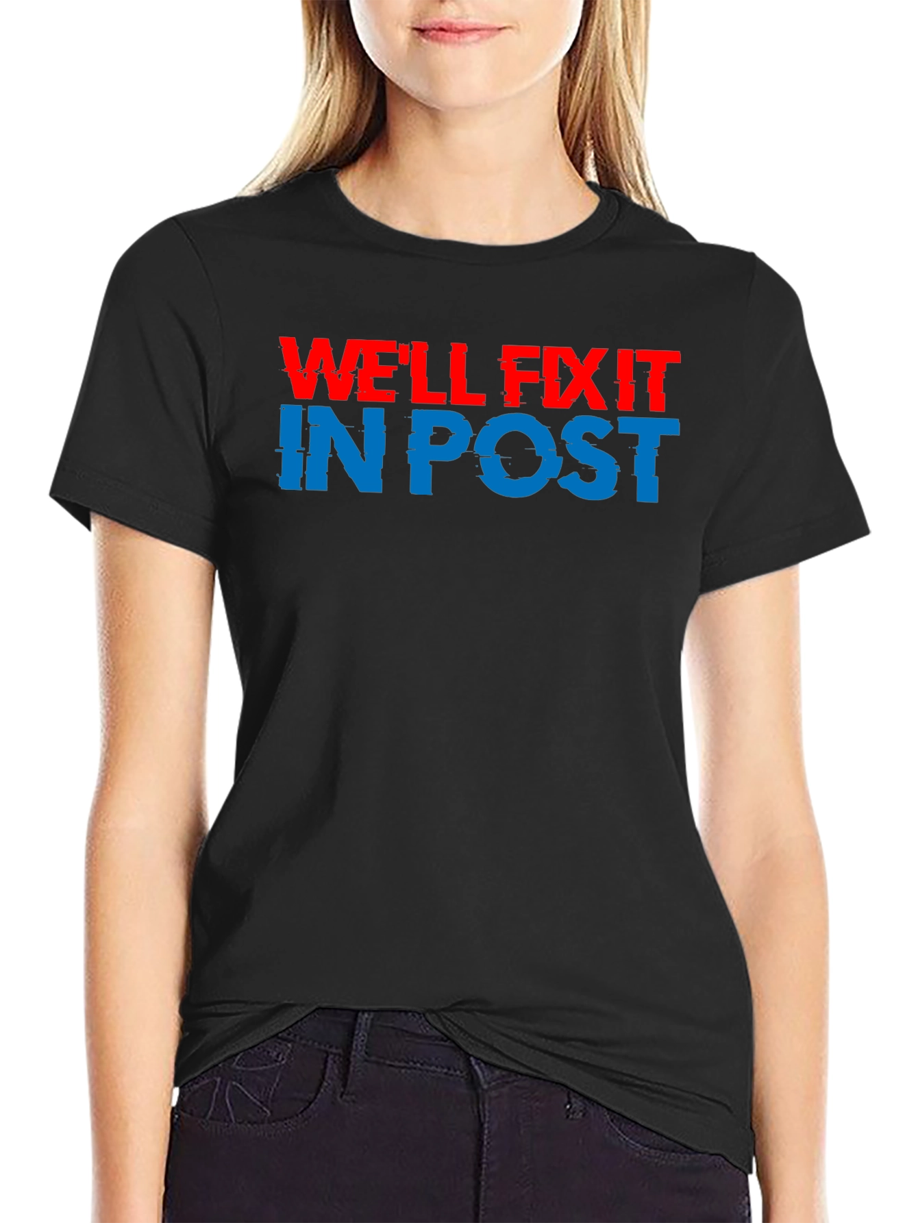 Black We'll Fix It In Post T-Shirt - Movie Editor Tee view 2