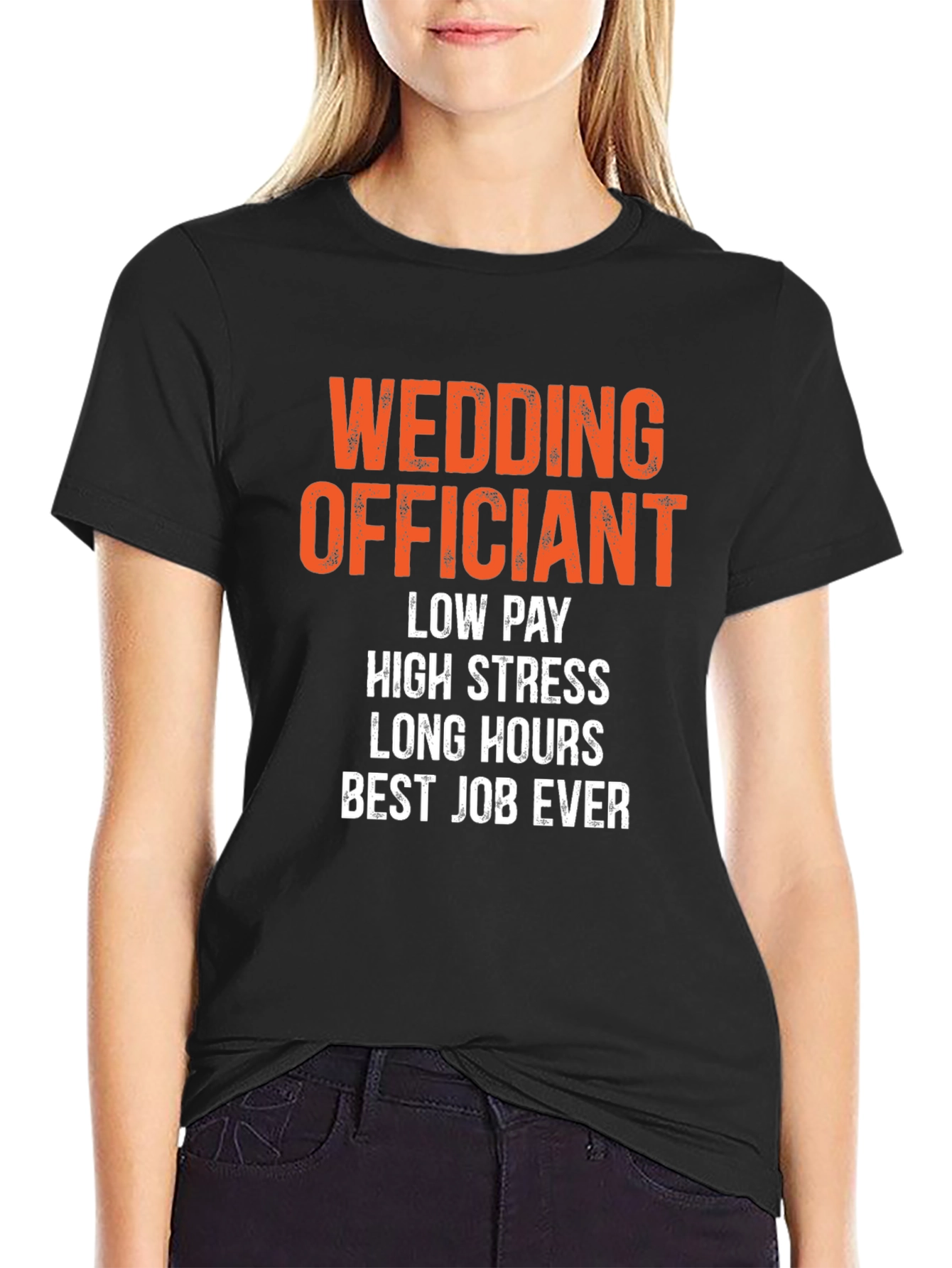 Black Wedding Officiant Humor T-Shirt view 2