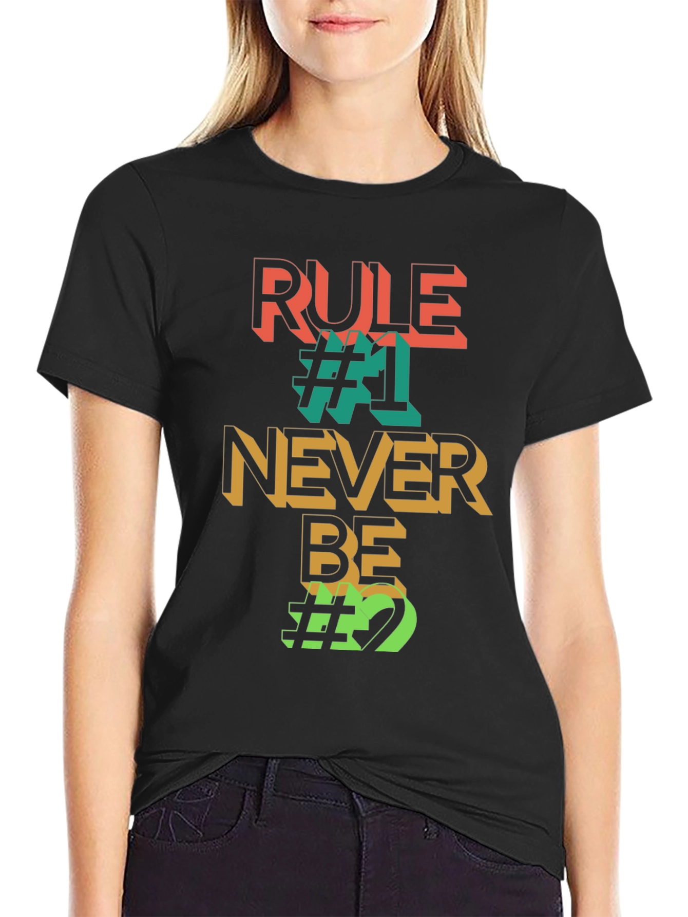 Black Rule #1 Never Be #2 Graphic Tee view 2