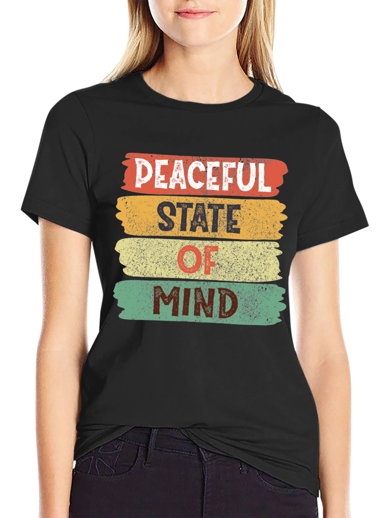 Black Peaceful State of Mind Graphic Tee view 2