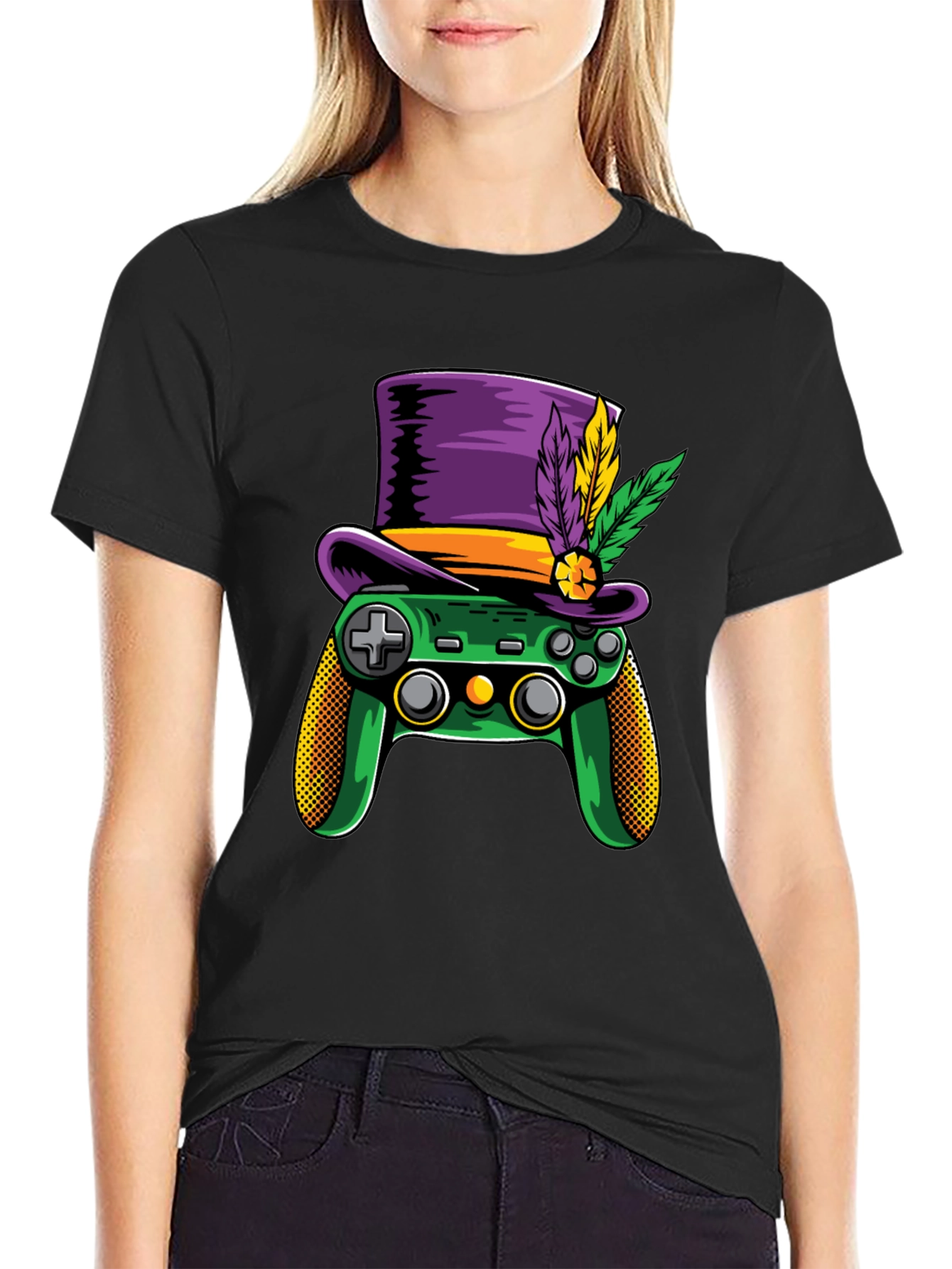 Gamer Mardi Gras T-Shirt - Controller with Hat - 2