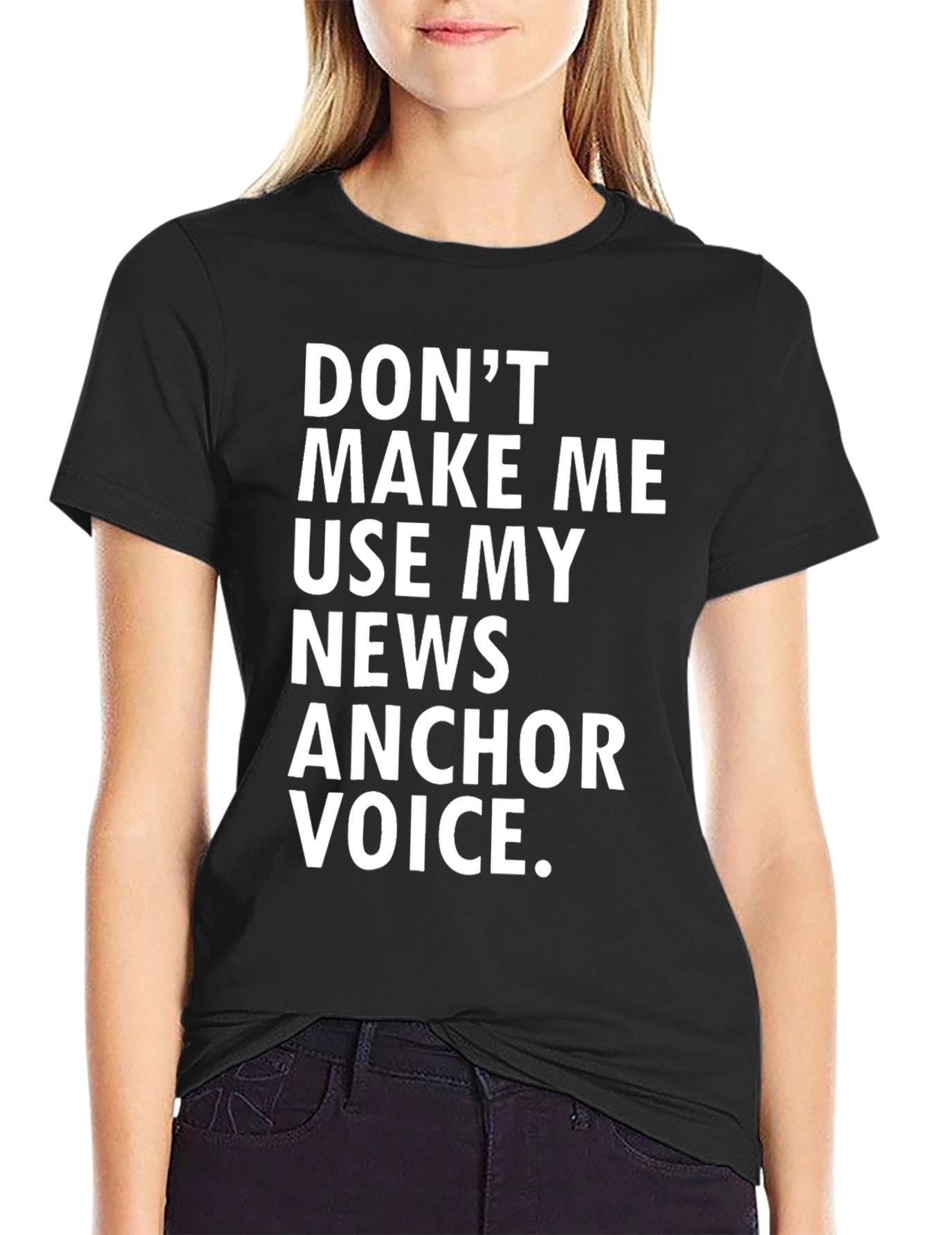 Black News Anchor Voice T-Shirt - Funny Journalist Tee view 2