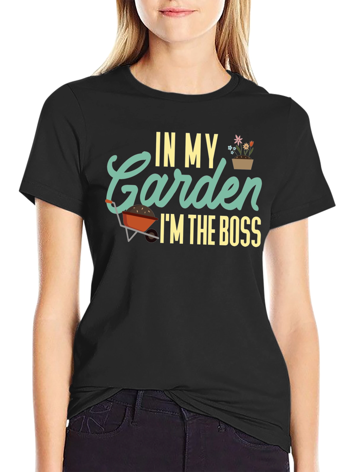 Black In My Garden I'm The Boss Black T-Shirt view 2