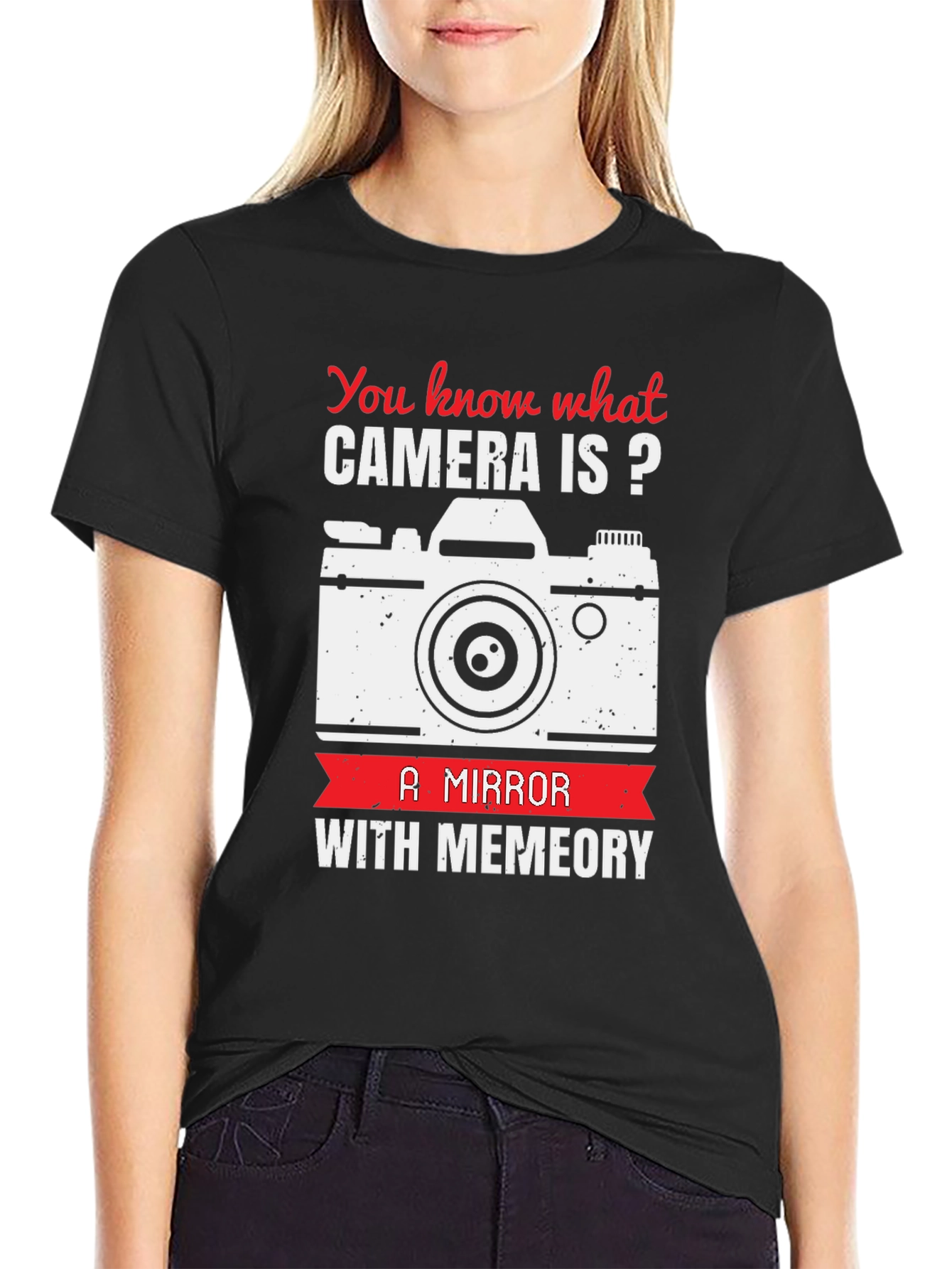 Black Camera with Memeory T-Shirt view 2