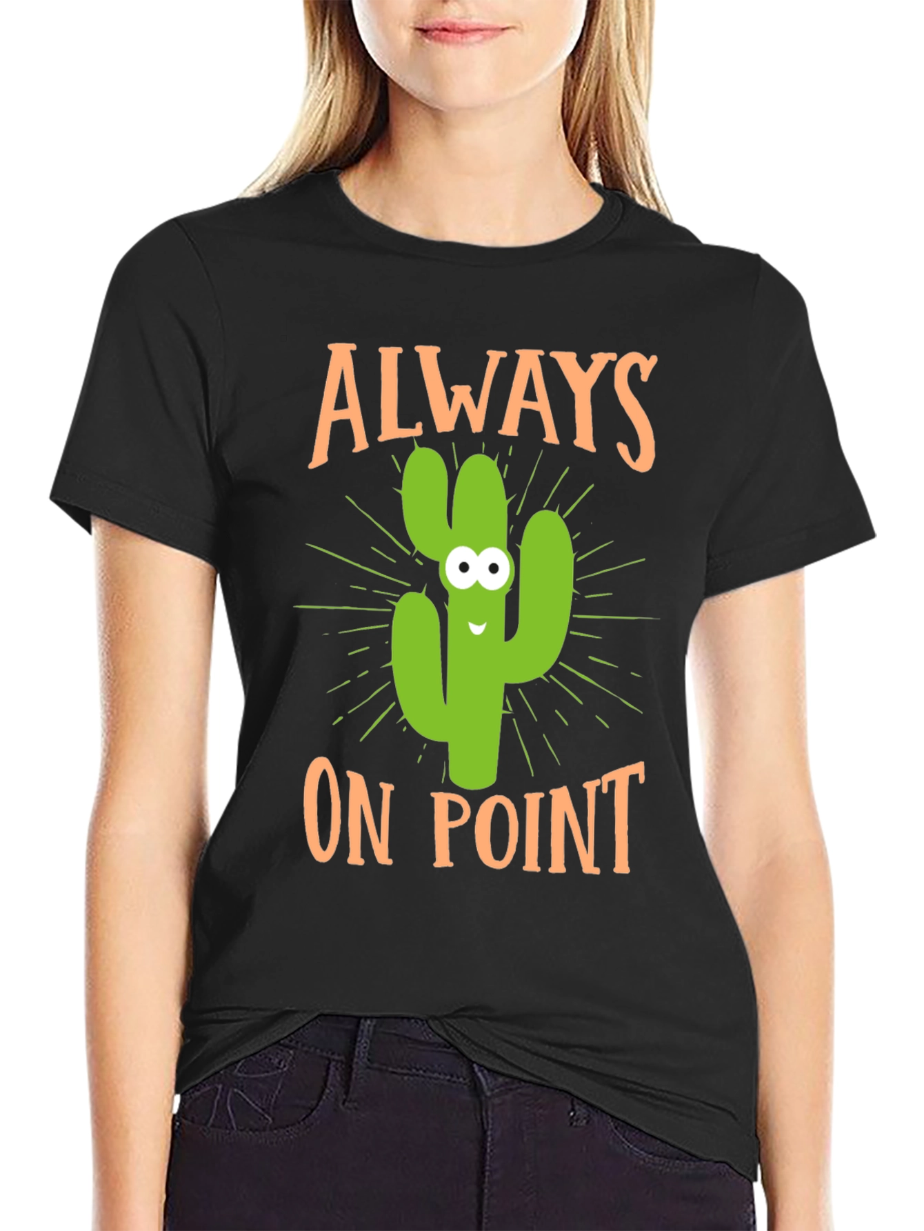 Black Always On Point Cactus Graphic Tee view 2