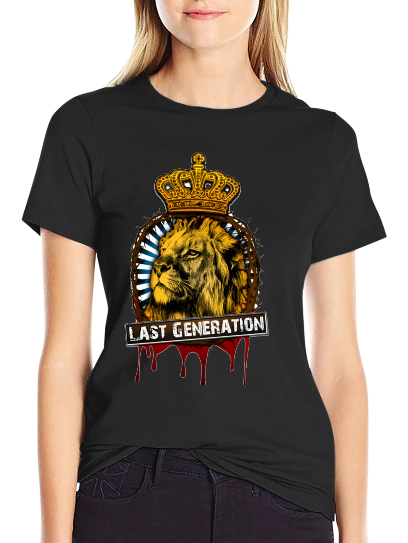 Black Lion Crown T-Shirt - Last Generation Graphic Tee view 2