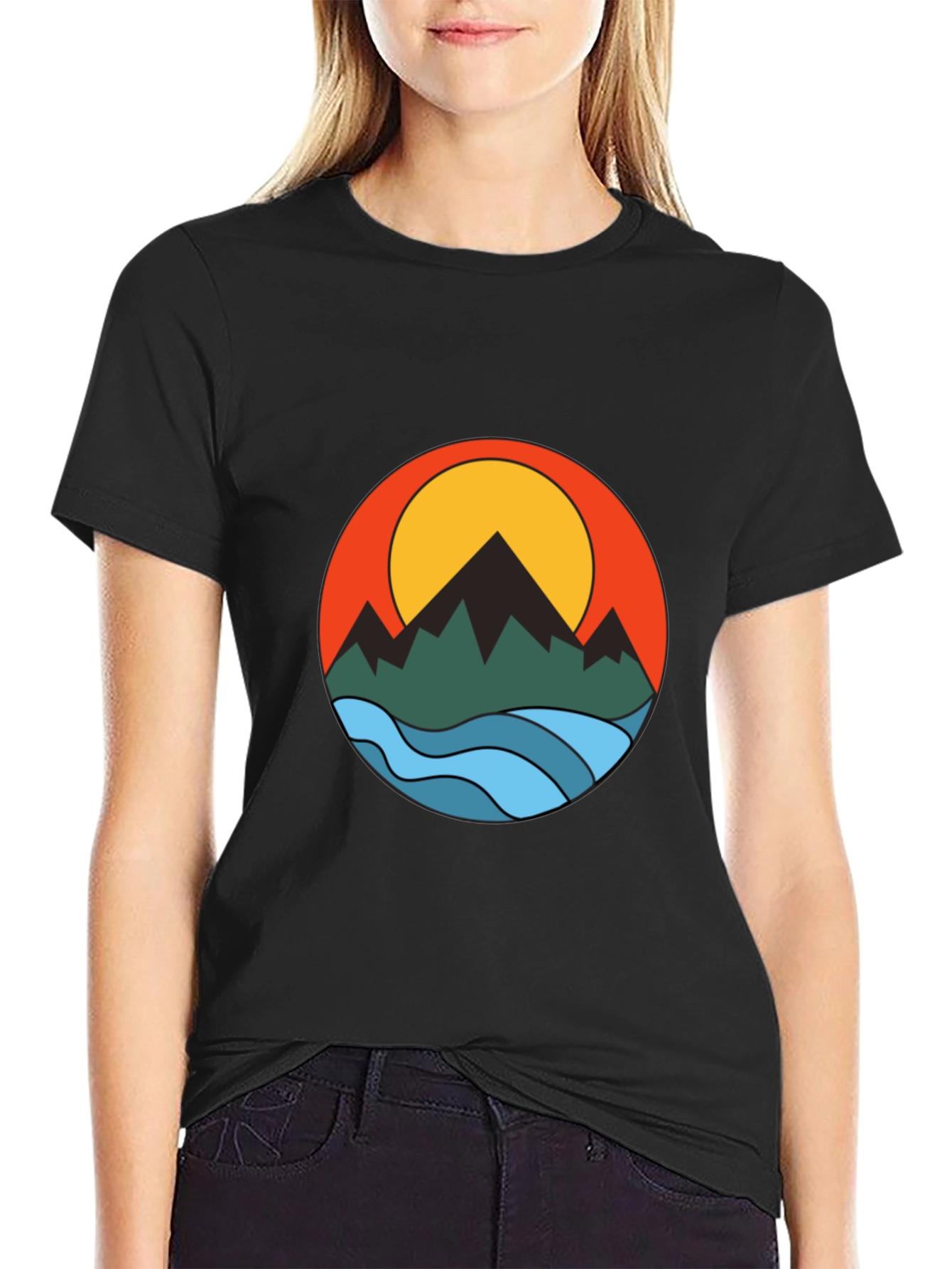 Black Mountain Sunset Graphic Tee - Black view 2
