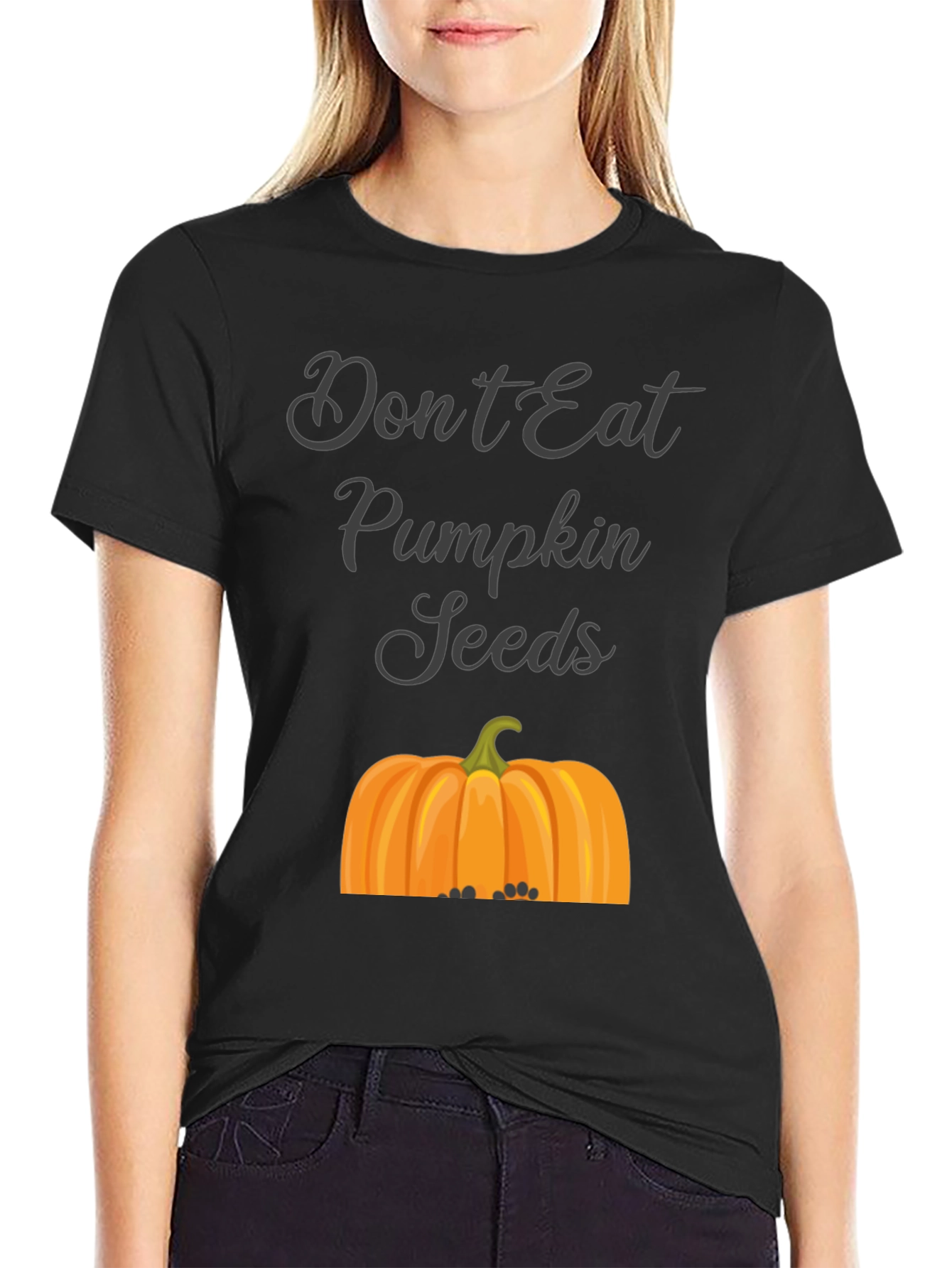 Black Don't Eat Pumpkin Seeds T-Shirt view 2