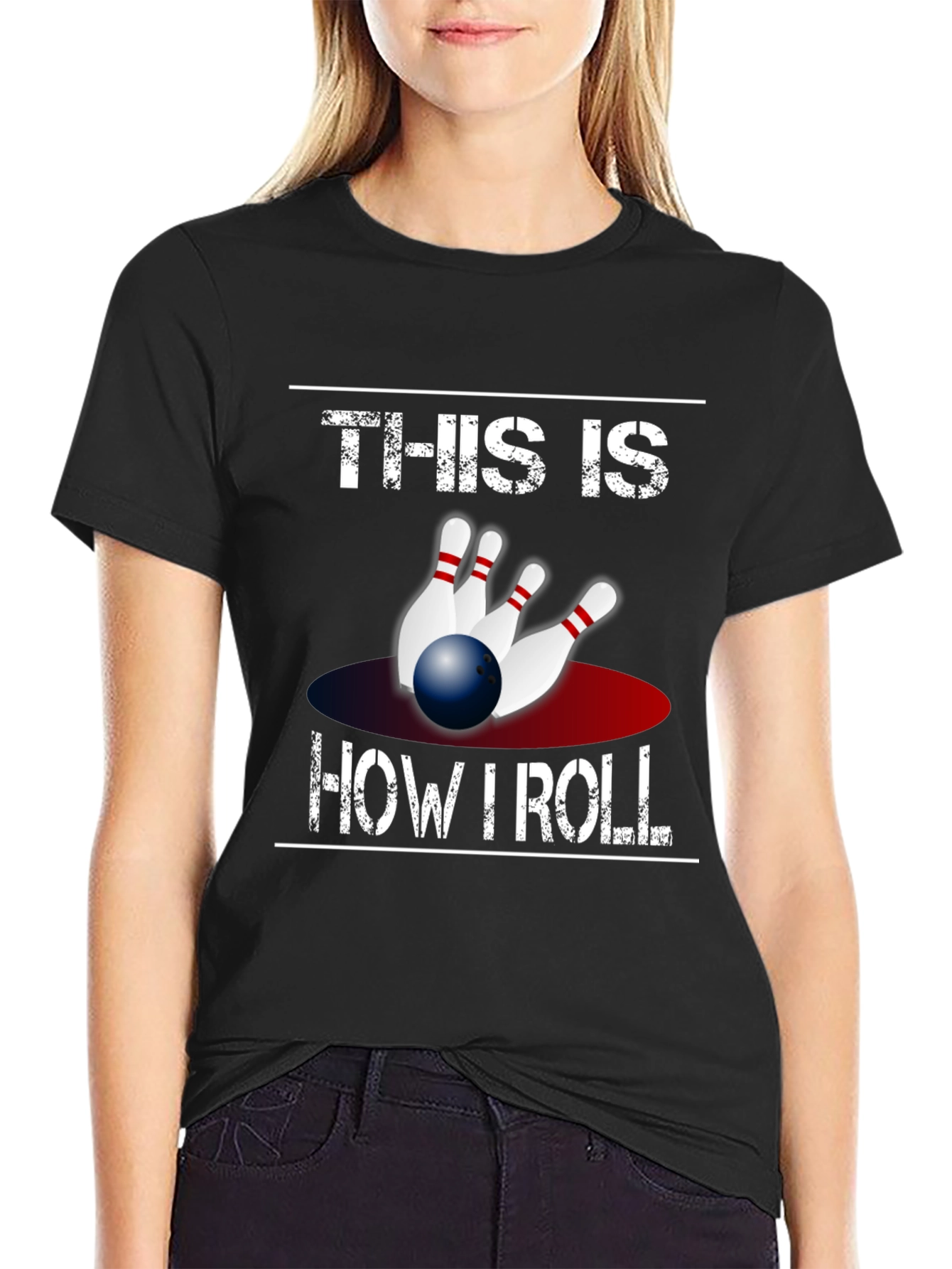 Black Bowling T-Shirt - This Is How I Roll Tee view 2