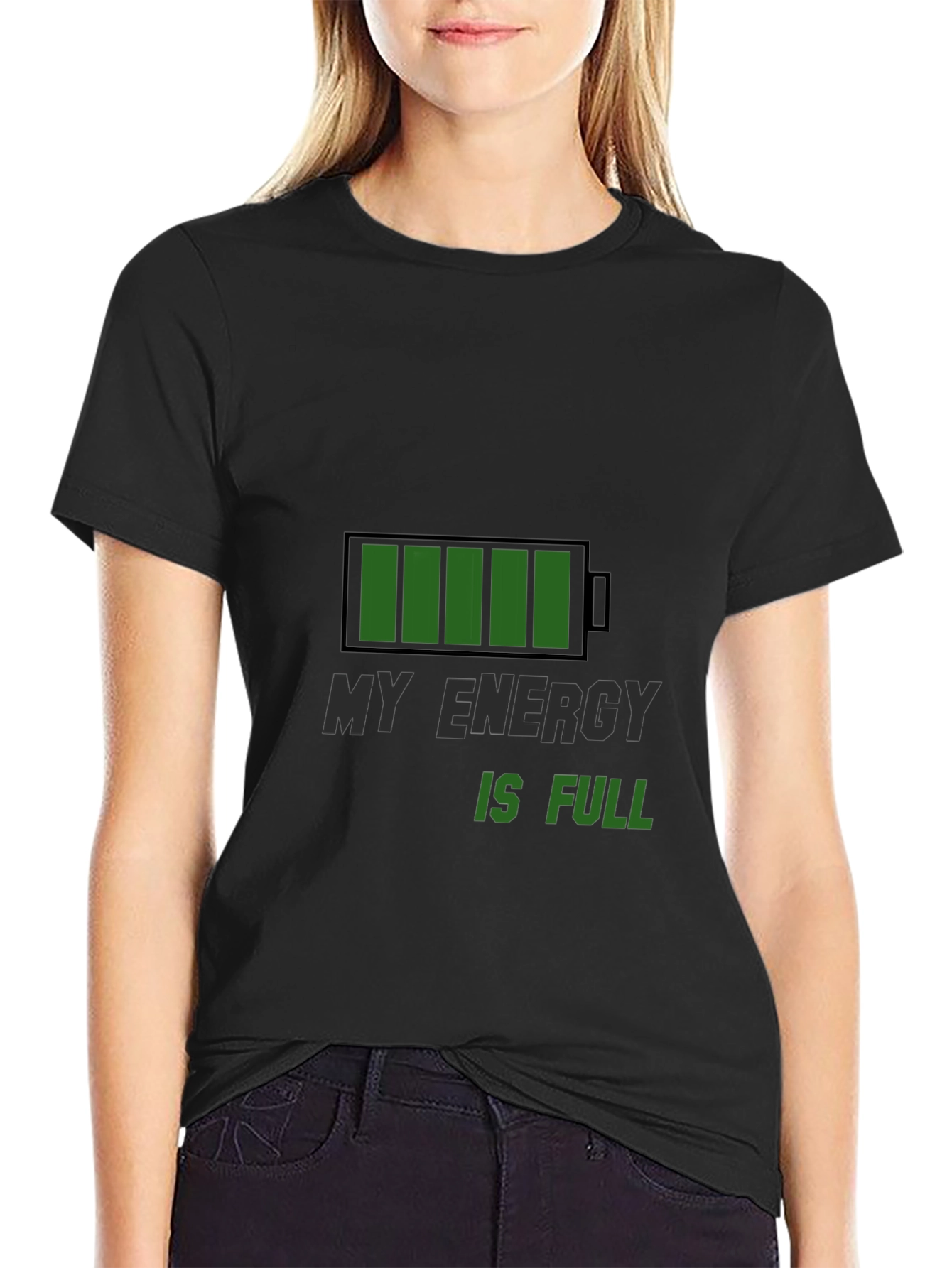 Black Full Energy T-Shirt - Recharge Your Style! view 2