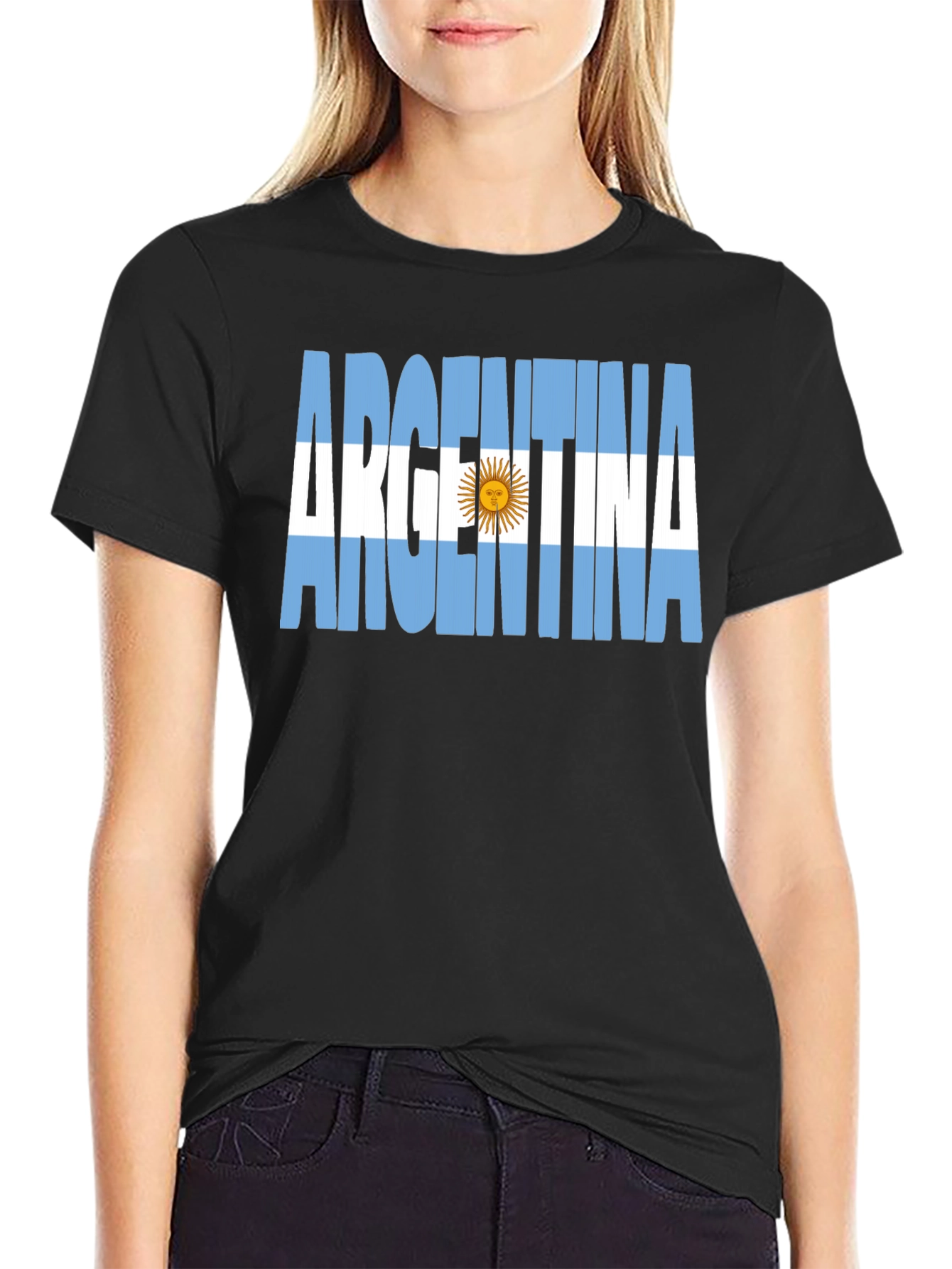 Argentina Flag T-Shirt - Black - 2