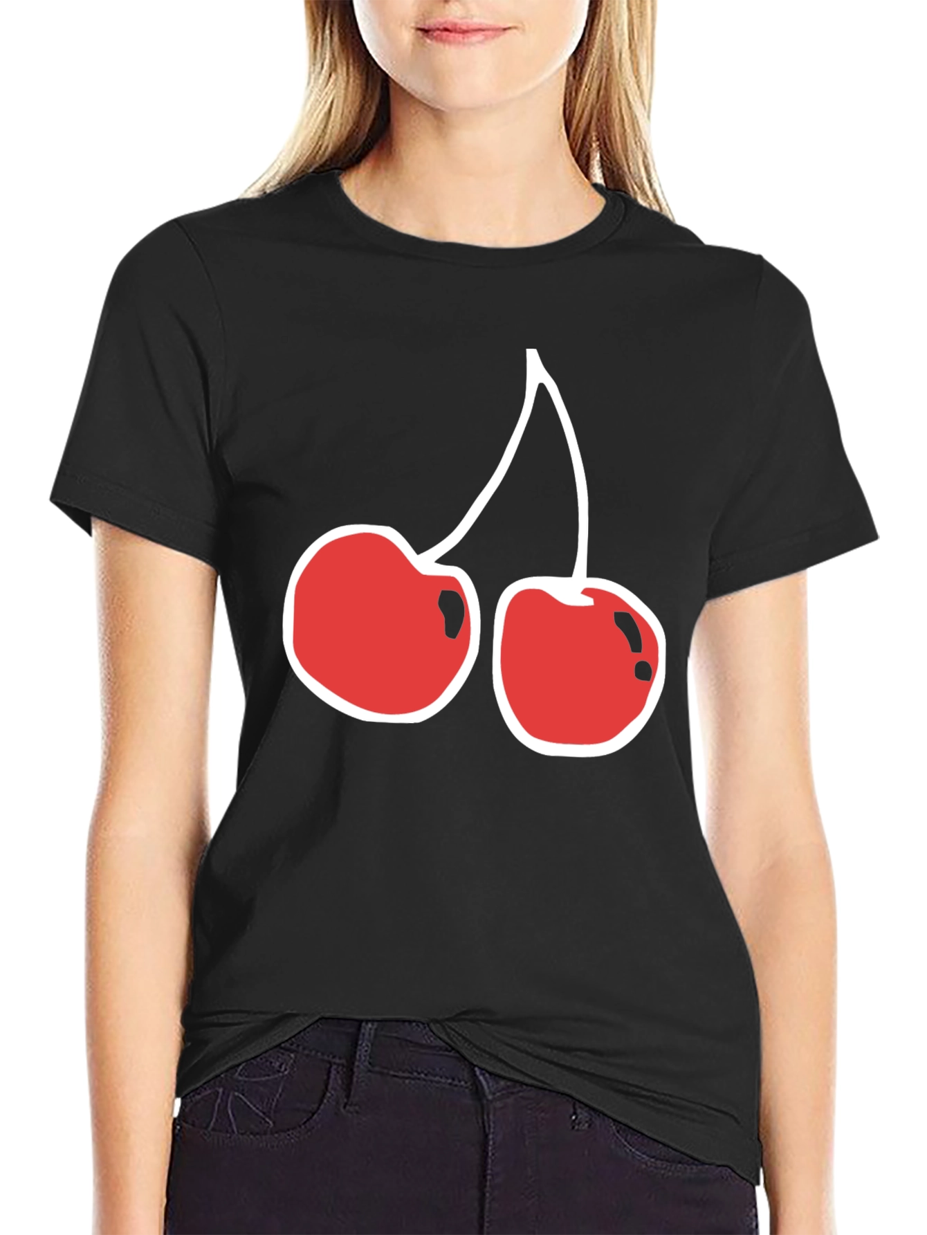 Black Cherry Graphic Black T-Shirt - Stylish Casual Wear view 2