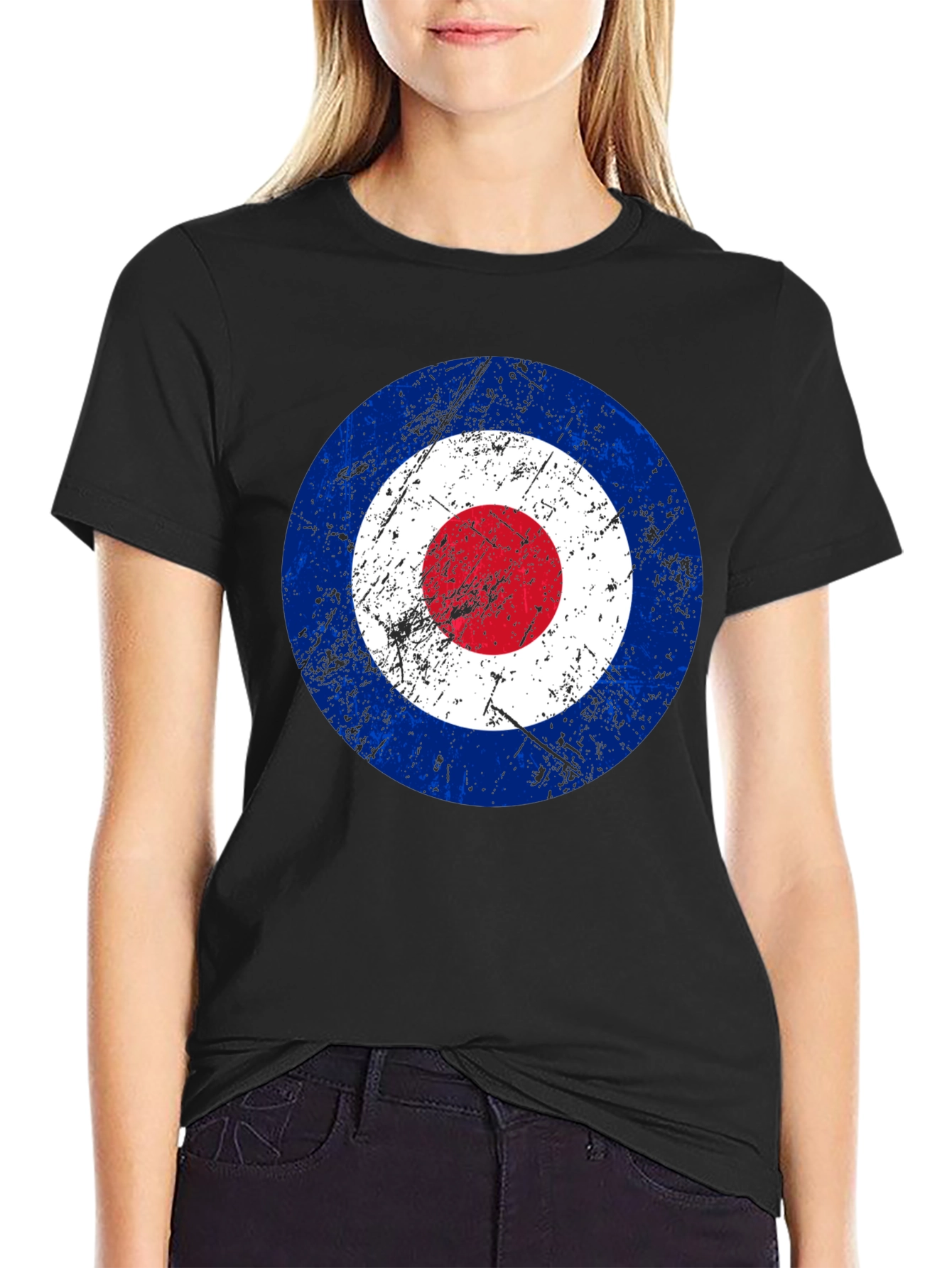 Black Target Graphic T-Shirt - Retro Mod Style view 2
