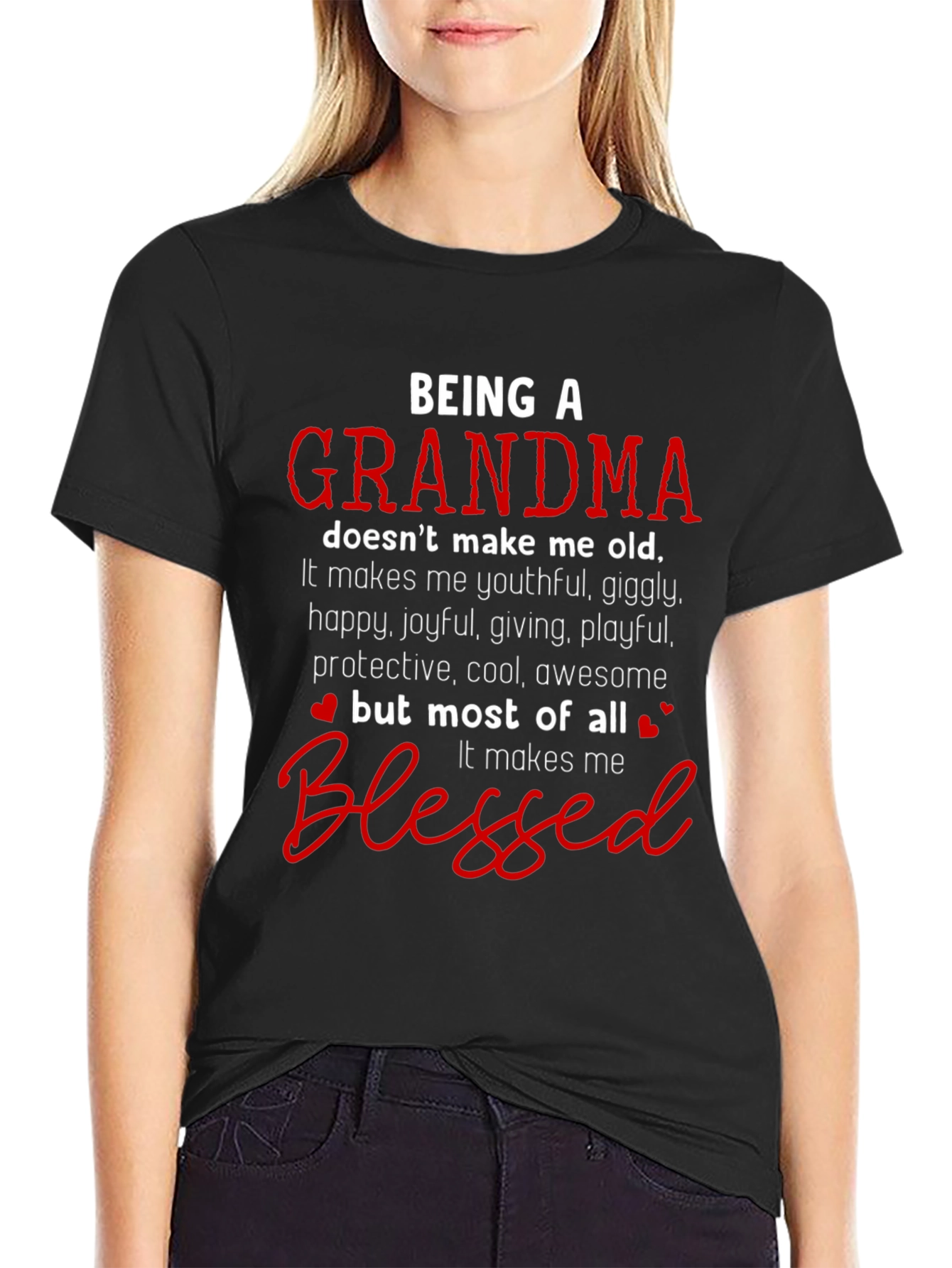Black Grandma Blessed T-Shirt view 2