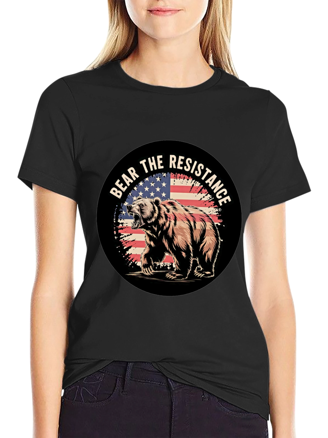 Black Bear the Resistance Graphic T-Shirt view 2