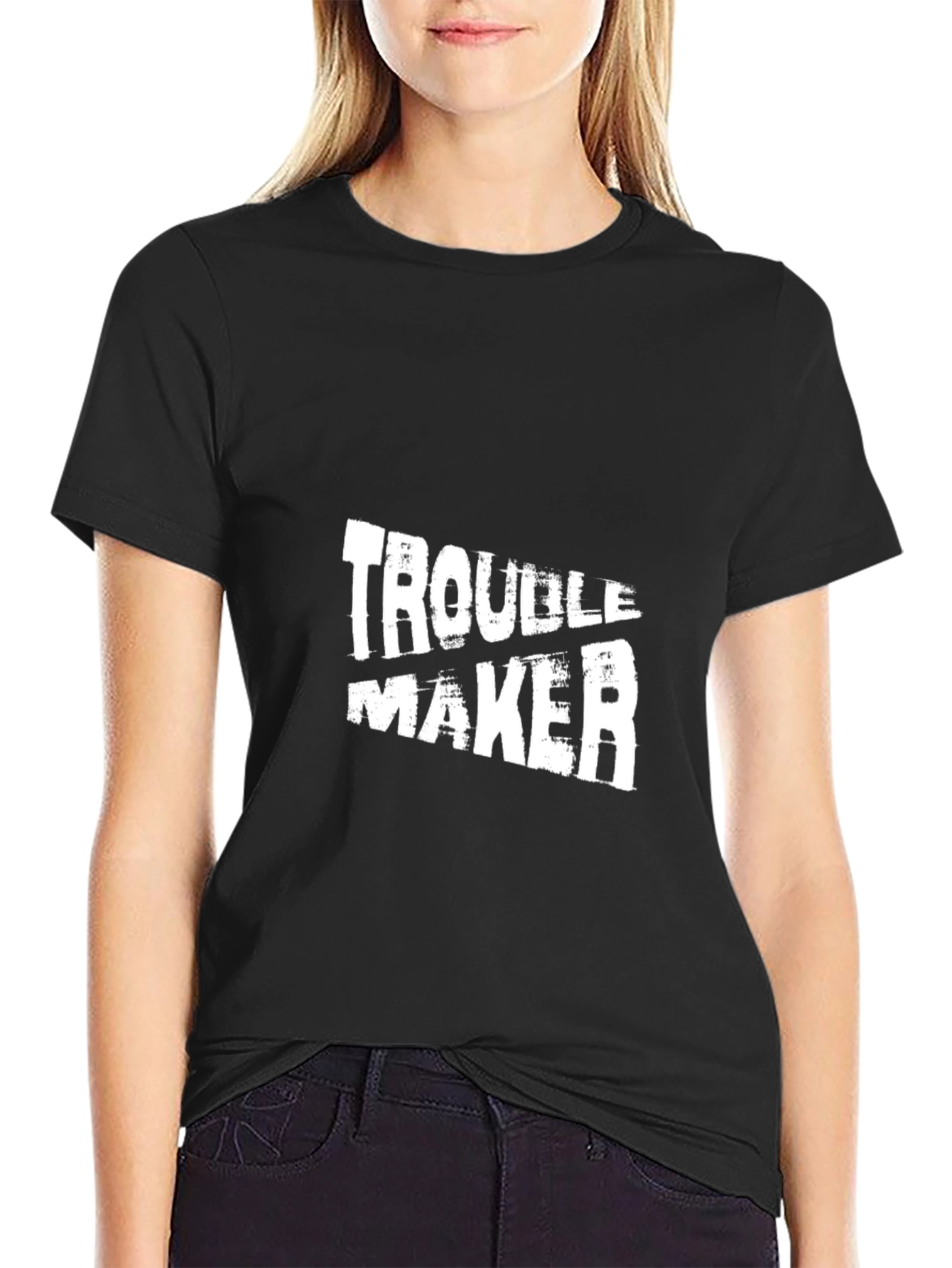 Black Troublemaker Graphic T-Shirt - Bold Streetwear view 2