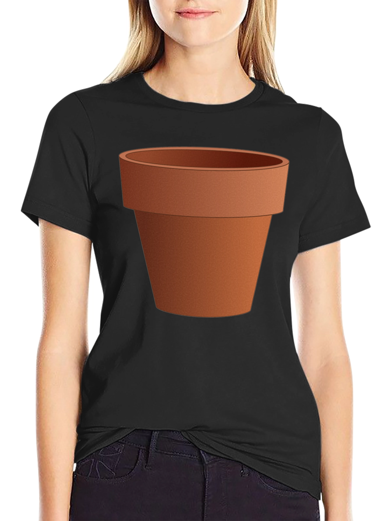 Black Novelty Flower Pot Graphic Tee - Unisex view 2