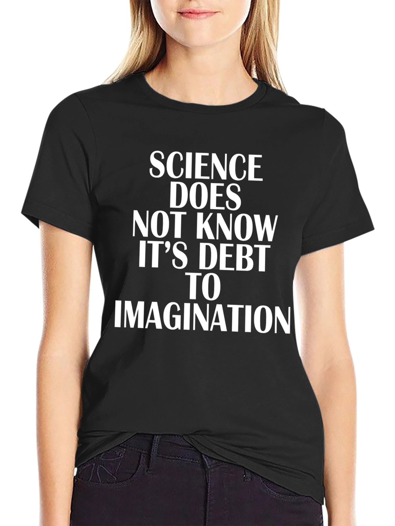 Black Science and Imagination T-Shirt - Unique Design view 2
