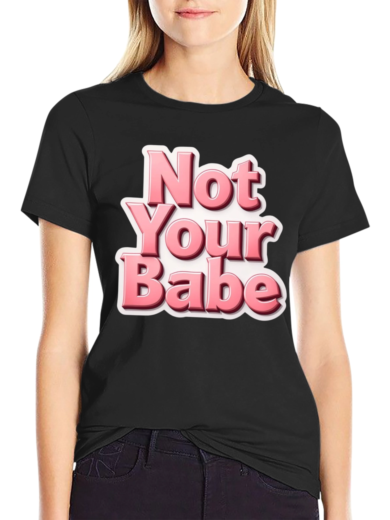 Black Not Your Babe Black Graphic Tee view 2