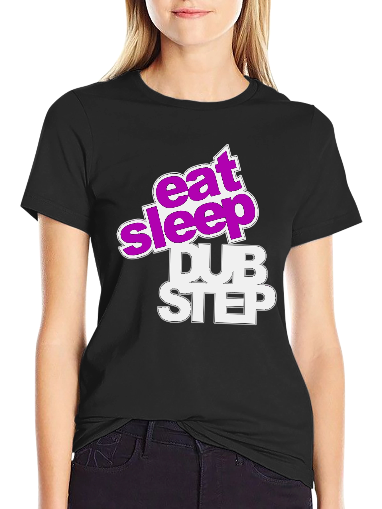 Black Eat Sleep Dubstep Graphic Tee view 2