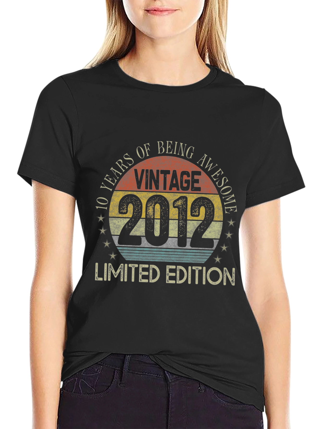 Black Vintage 2012 Limited Edition 10th Anniversary T-Shirt view 2
