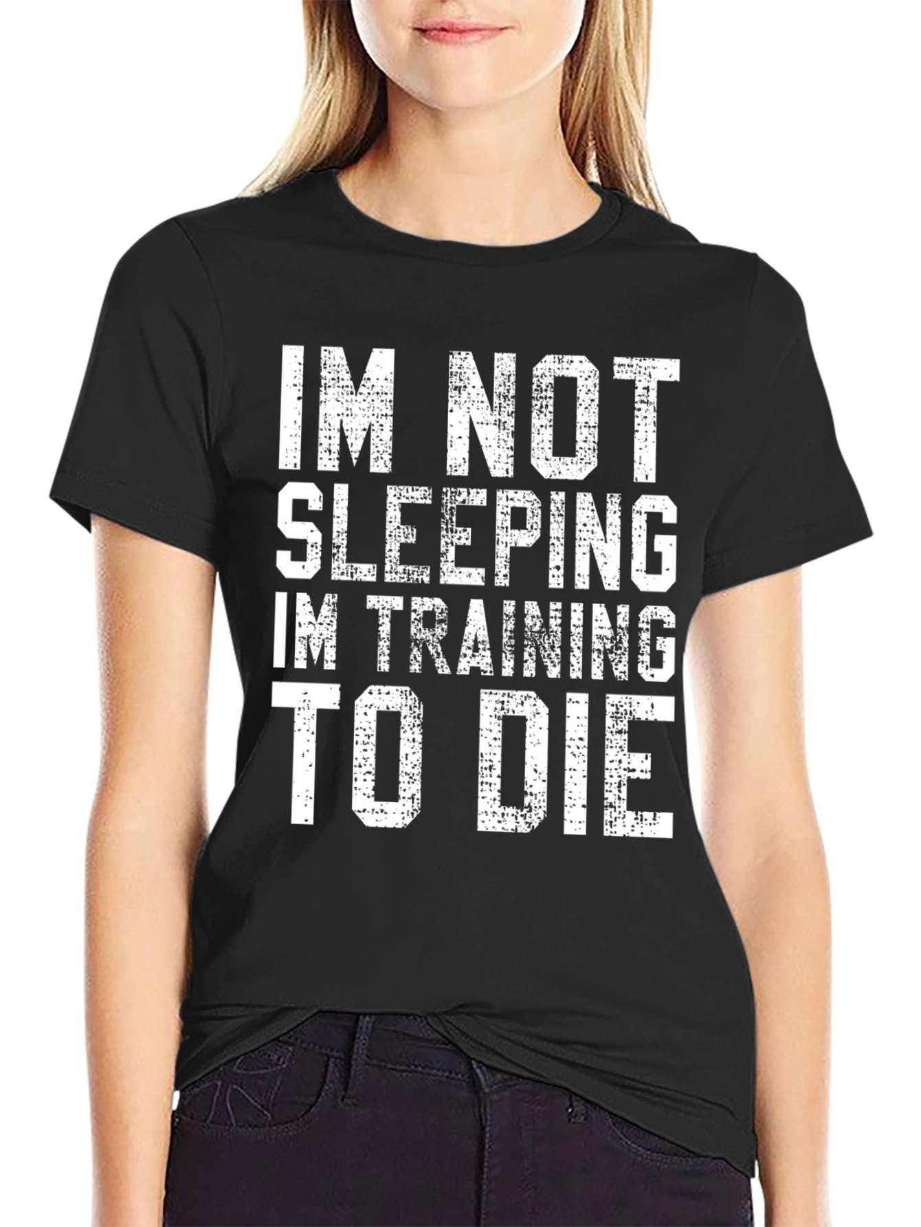 Black Funny I'm Not Sleeping Training to Die T-Shirt view 2