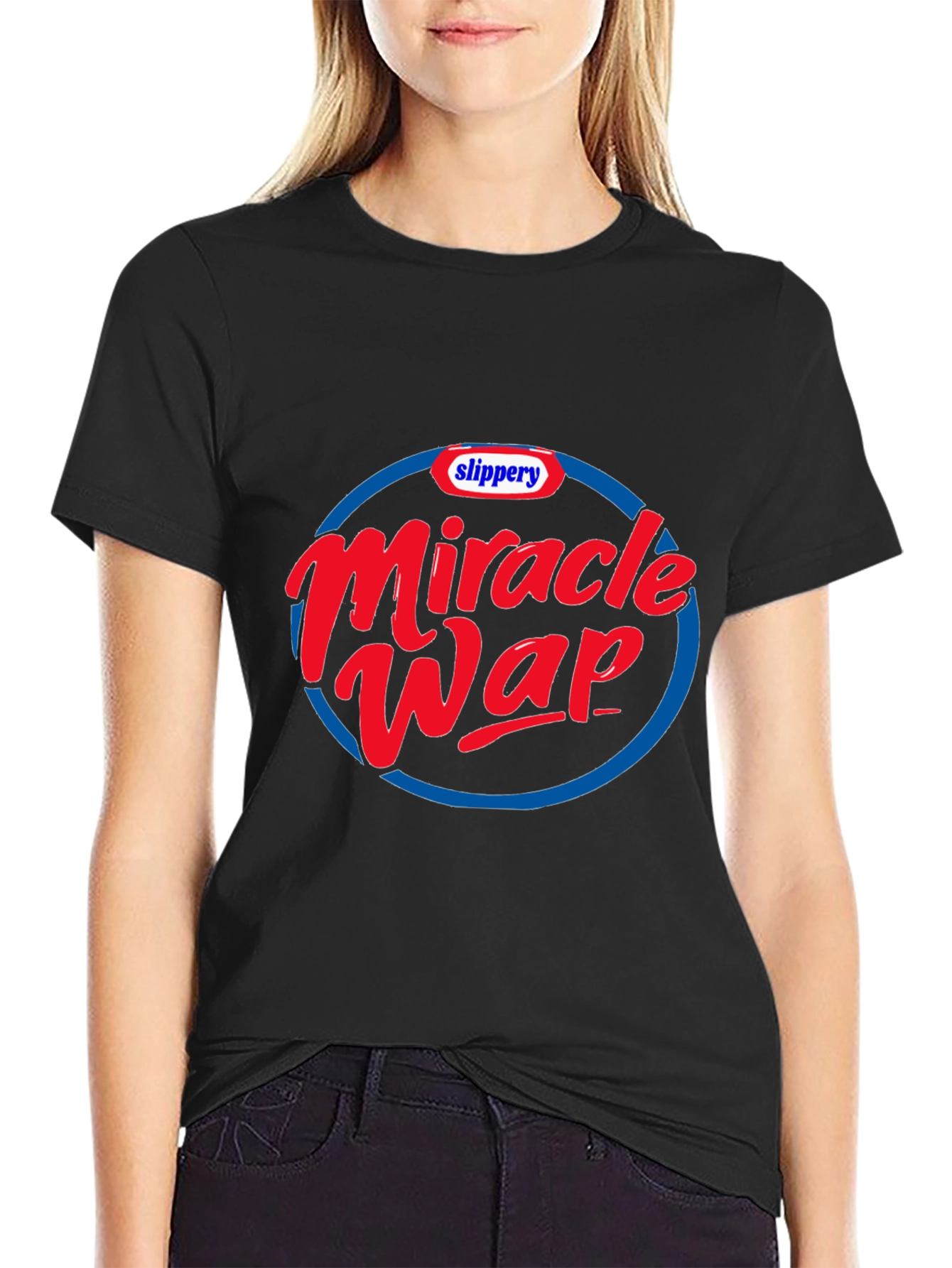 Black Miracle Wap T-Shirt - Funny Graphic Tee view 2