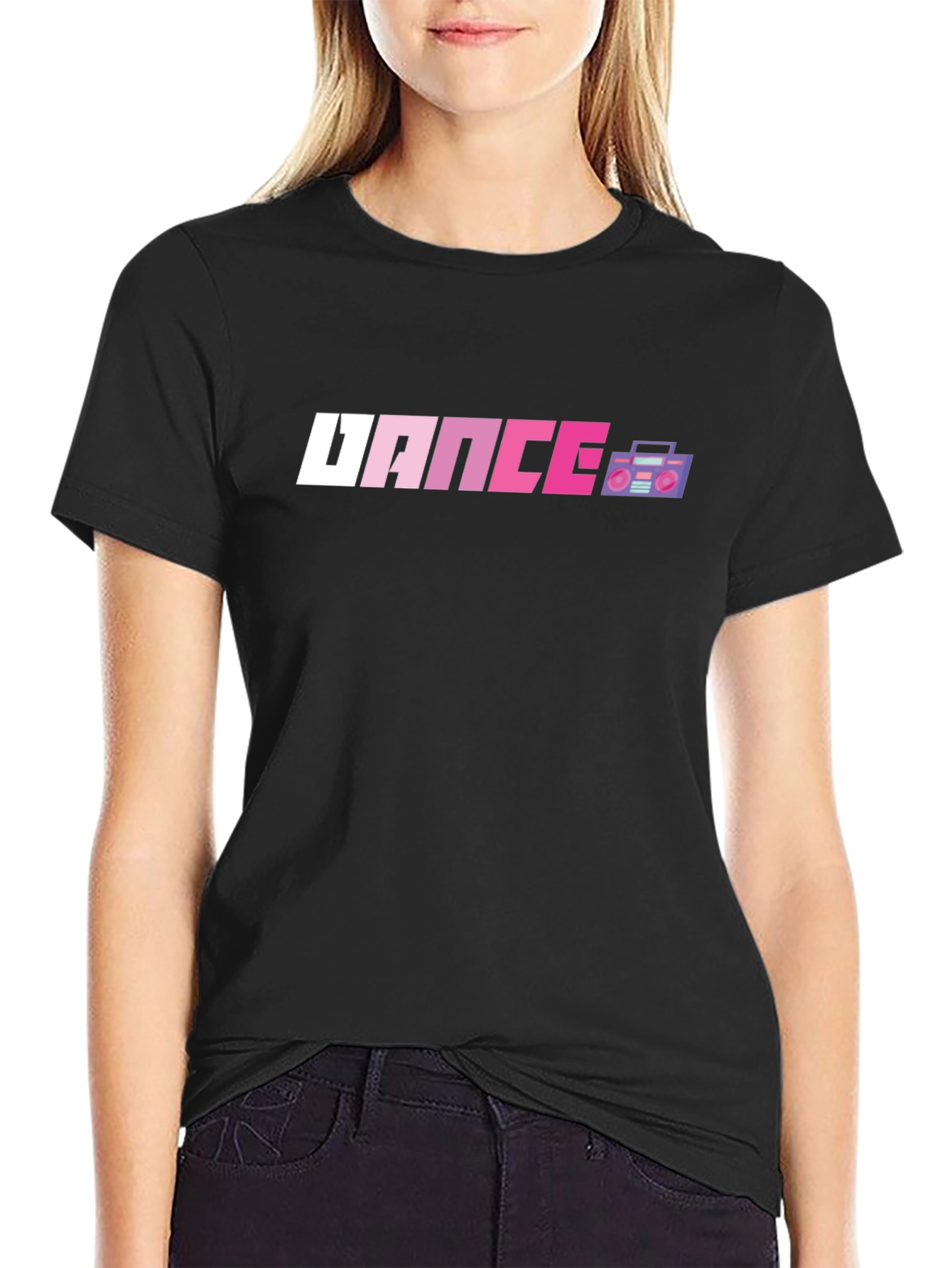 Black Retro 'Dance' Graphic Tee - Black view 2