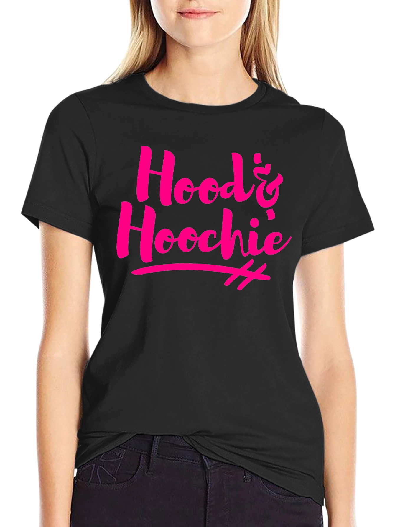 Black Hood & Hoochie Graphic Tee view 2