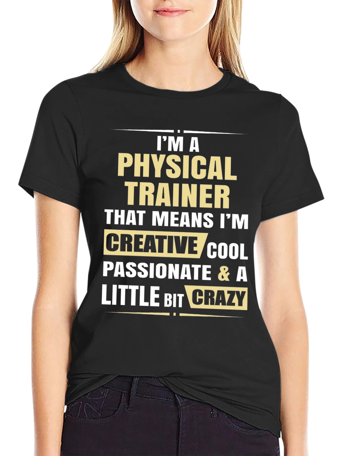 Black Physical Trainer Funny Graphic Tee view 2