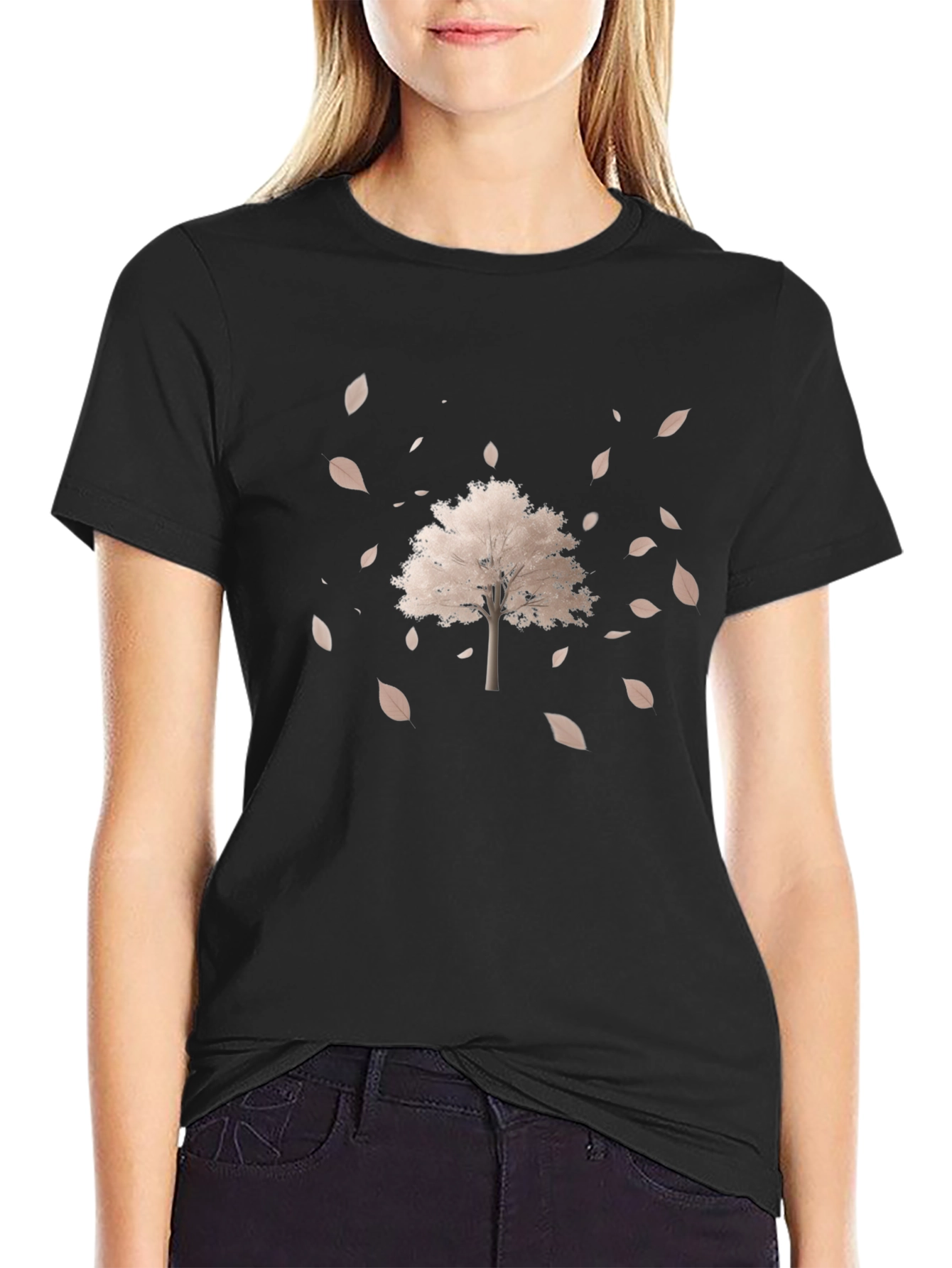 Black Men's Black Tree Graphic T-Shirt view 2