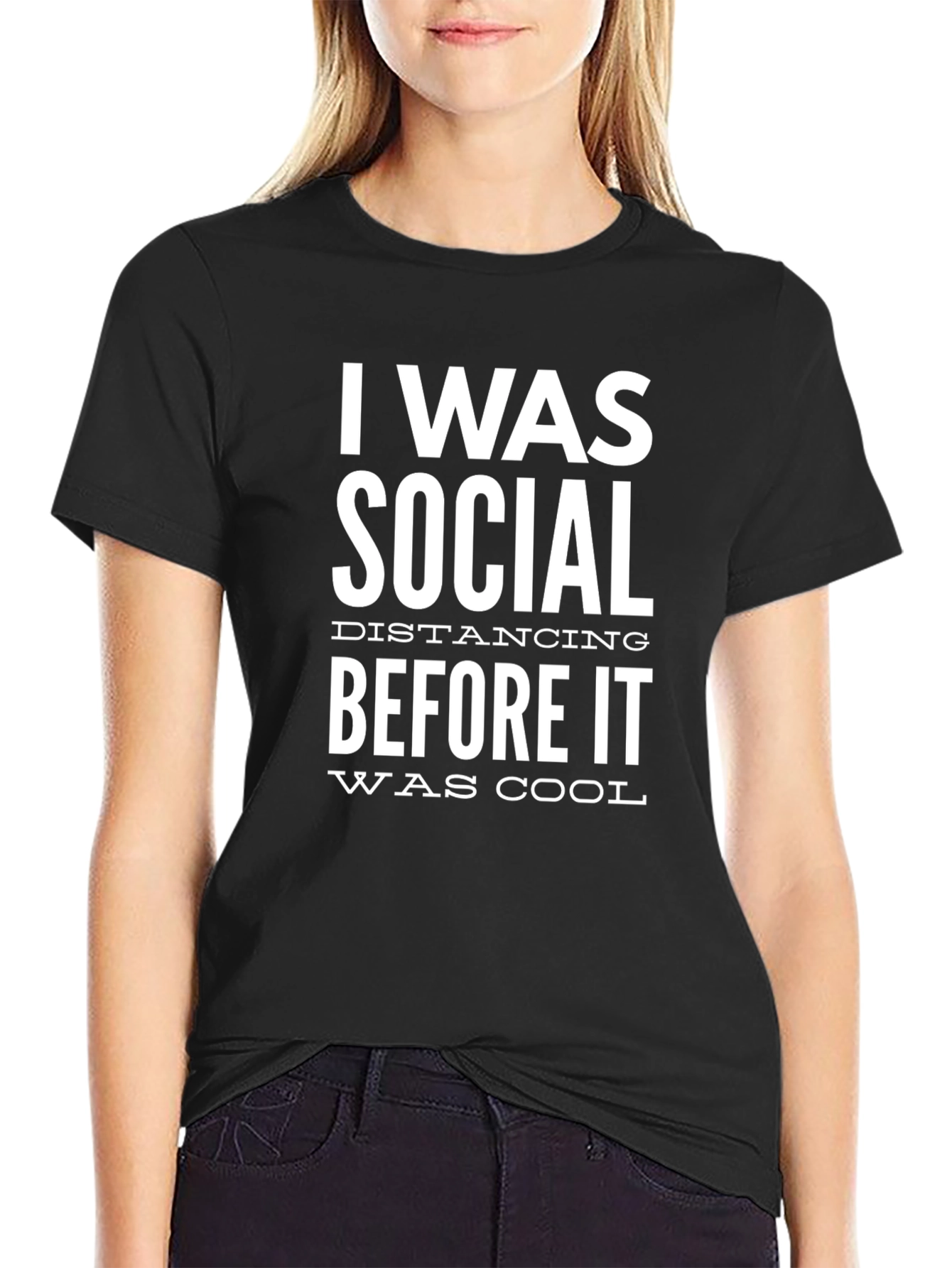 Black Social Distancing T-Shirt view 2