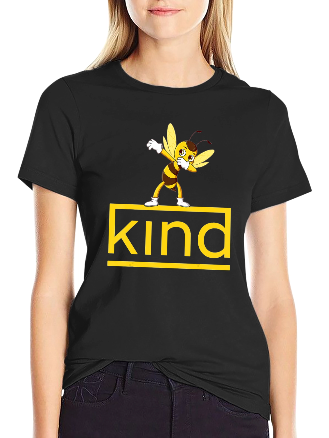 Black Bee Kind Black T-Shirt view 2