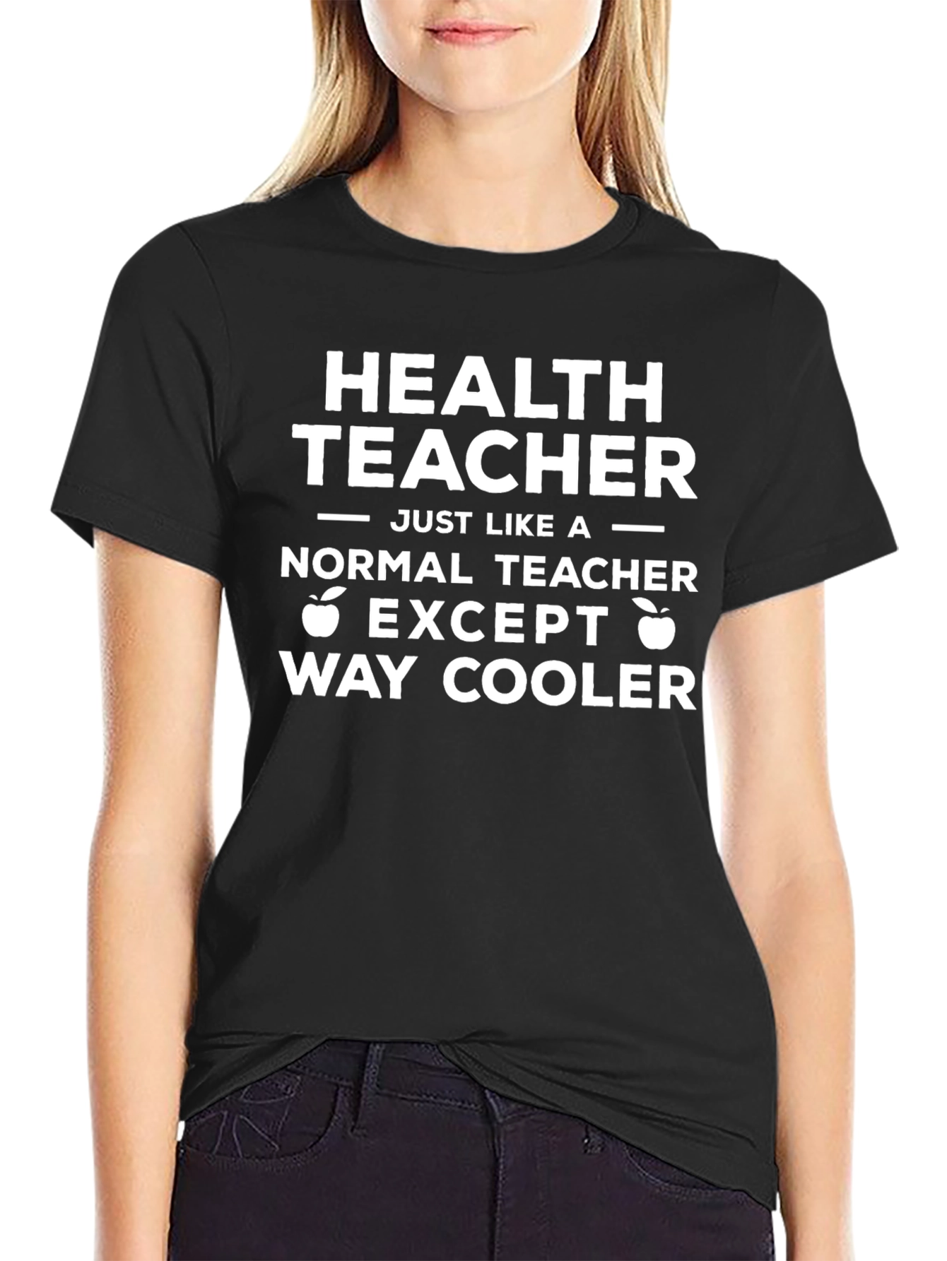 Black Health Teacher T-Shirt - Way Cooler Than Normal! view 2