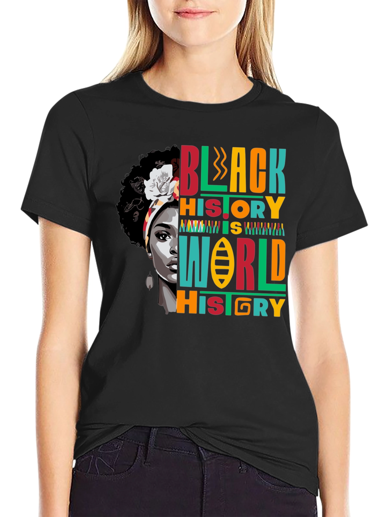 Black Black History is World History T-Shirt view 2