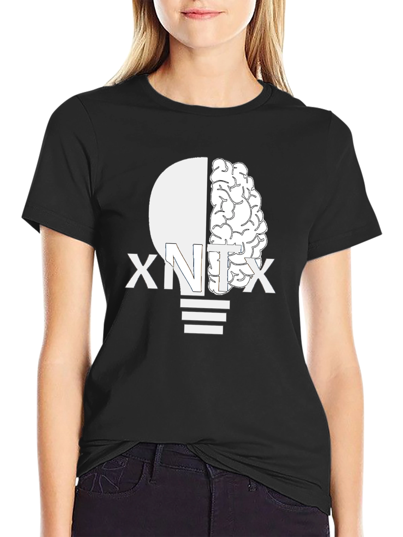 Black XNTX Brain Power Graphic Tee - Black view 2