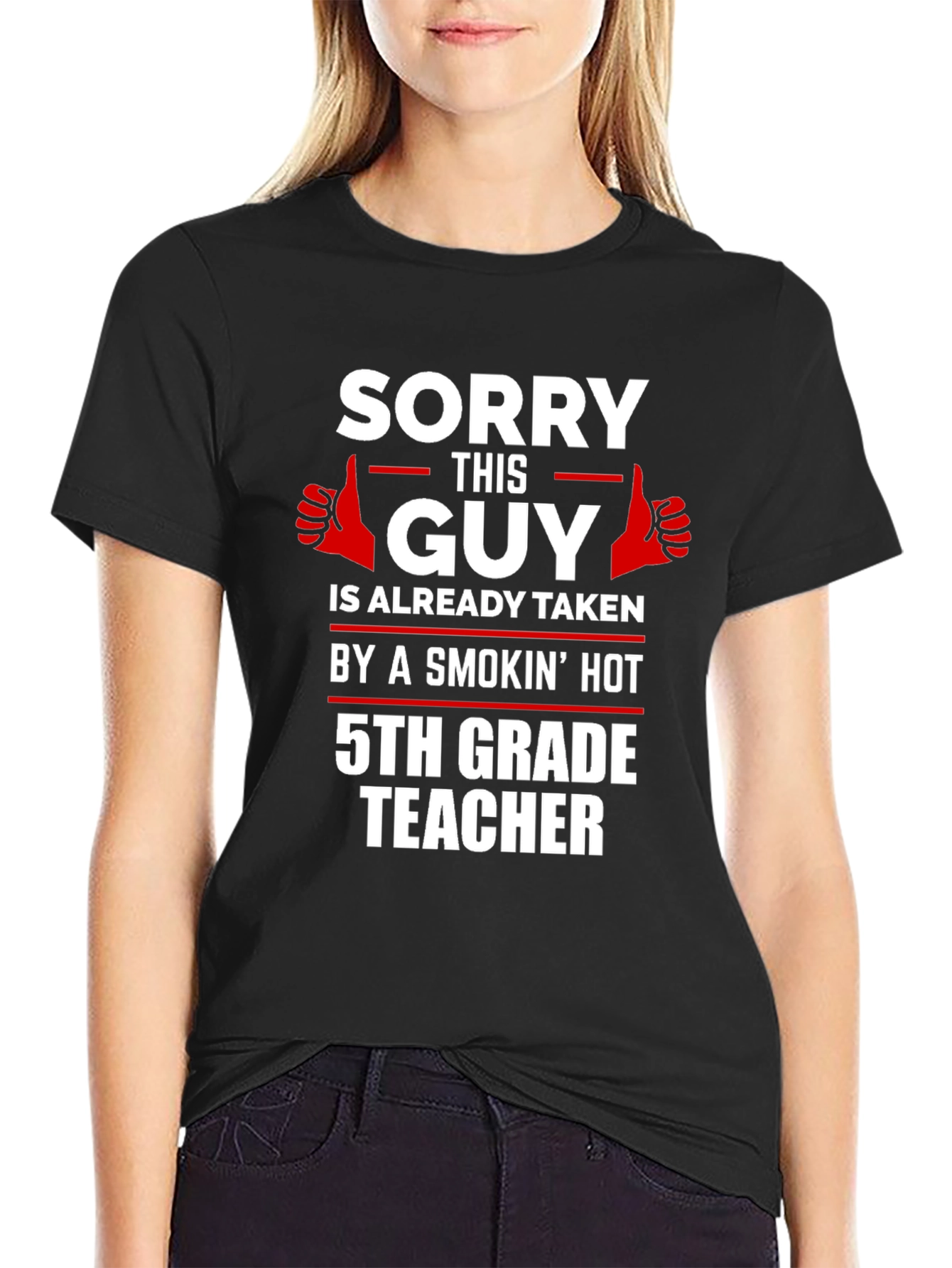 Black Sorry This Guy Is Taken T-Shirt view 2