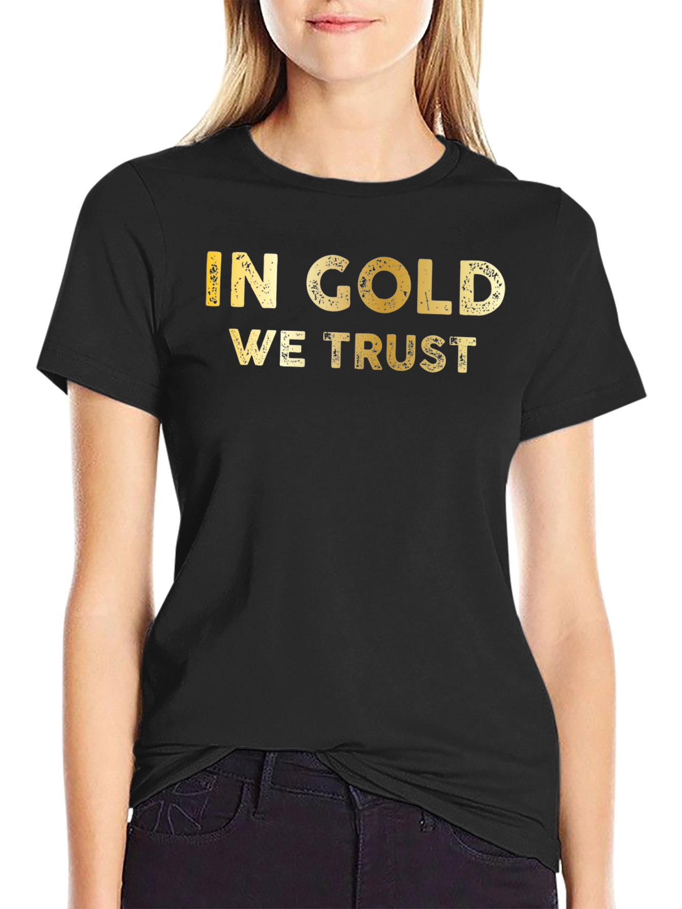 Black In Gold We Trust Graphic Tee - Gildan view 2