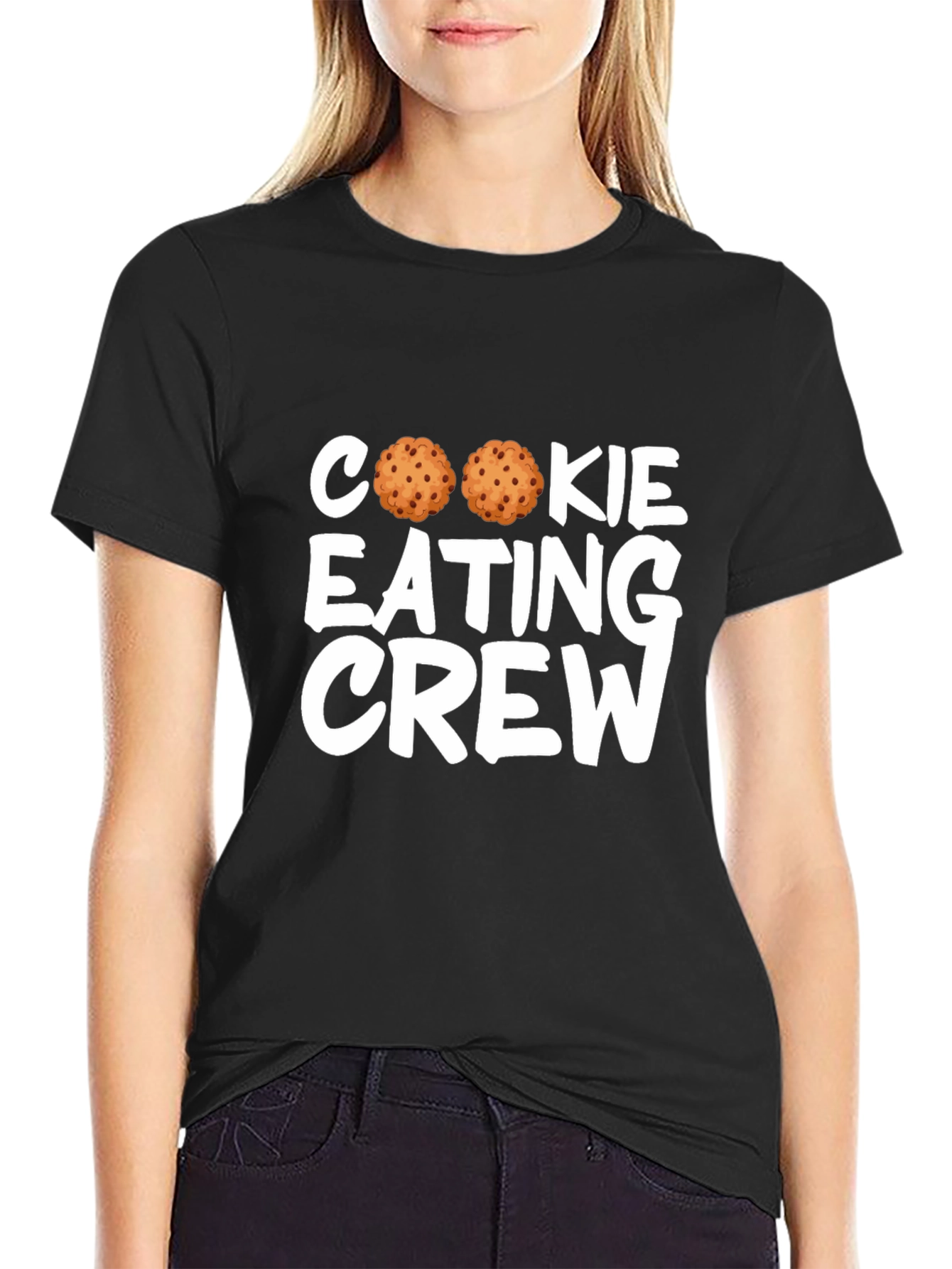 Black Cookie Eating Crew Black T-Shirt view 2