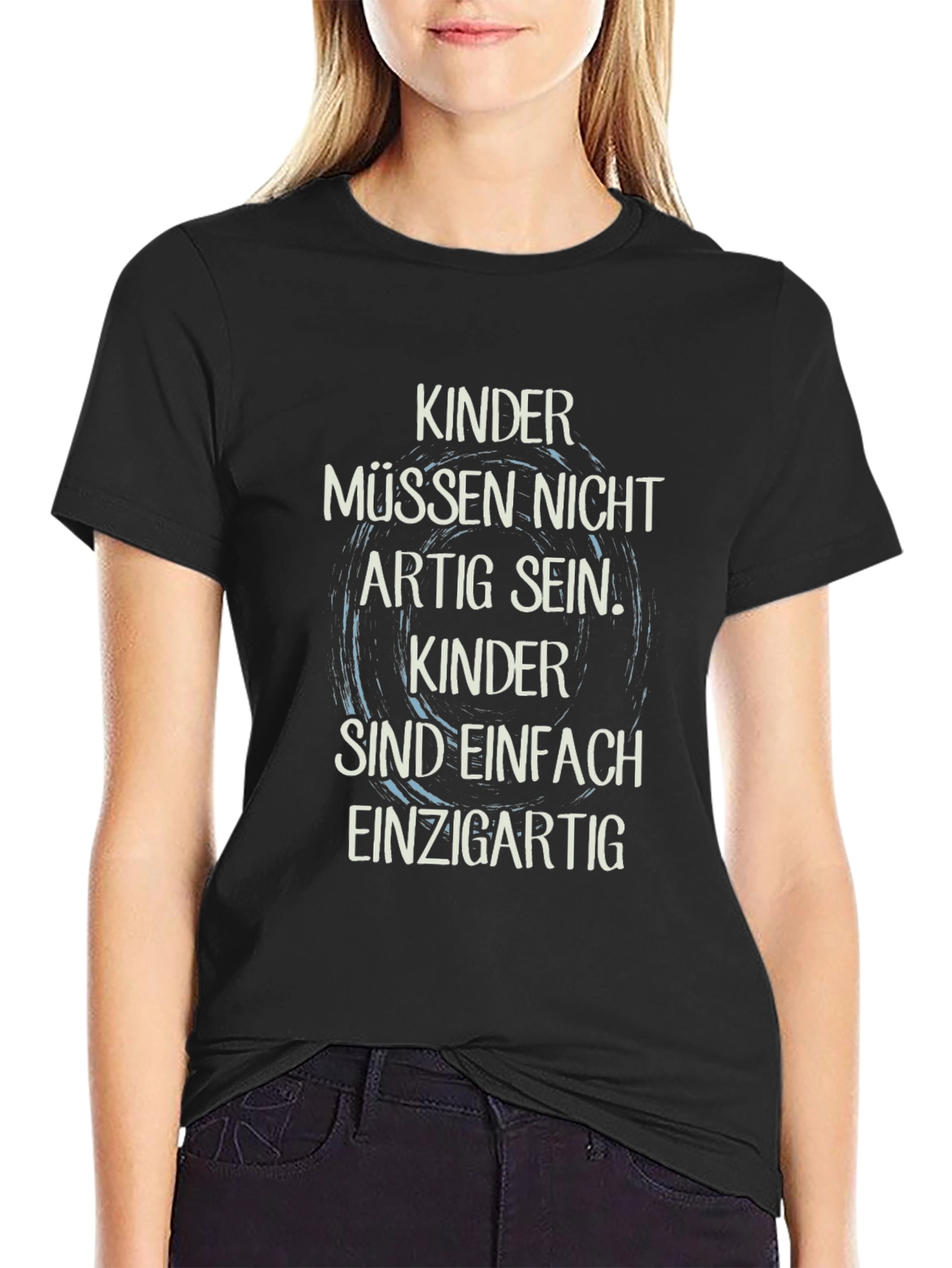 Black Kinder Uniqueness Black T-Shirt view 2