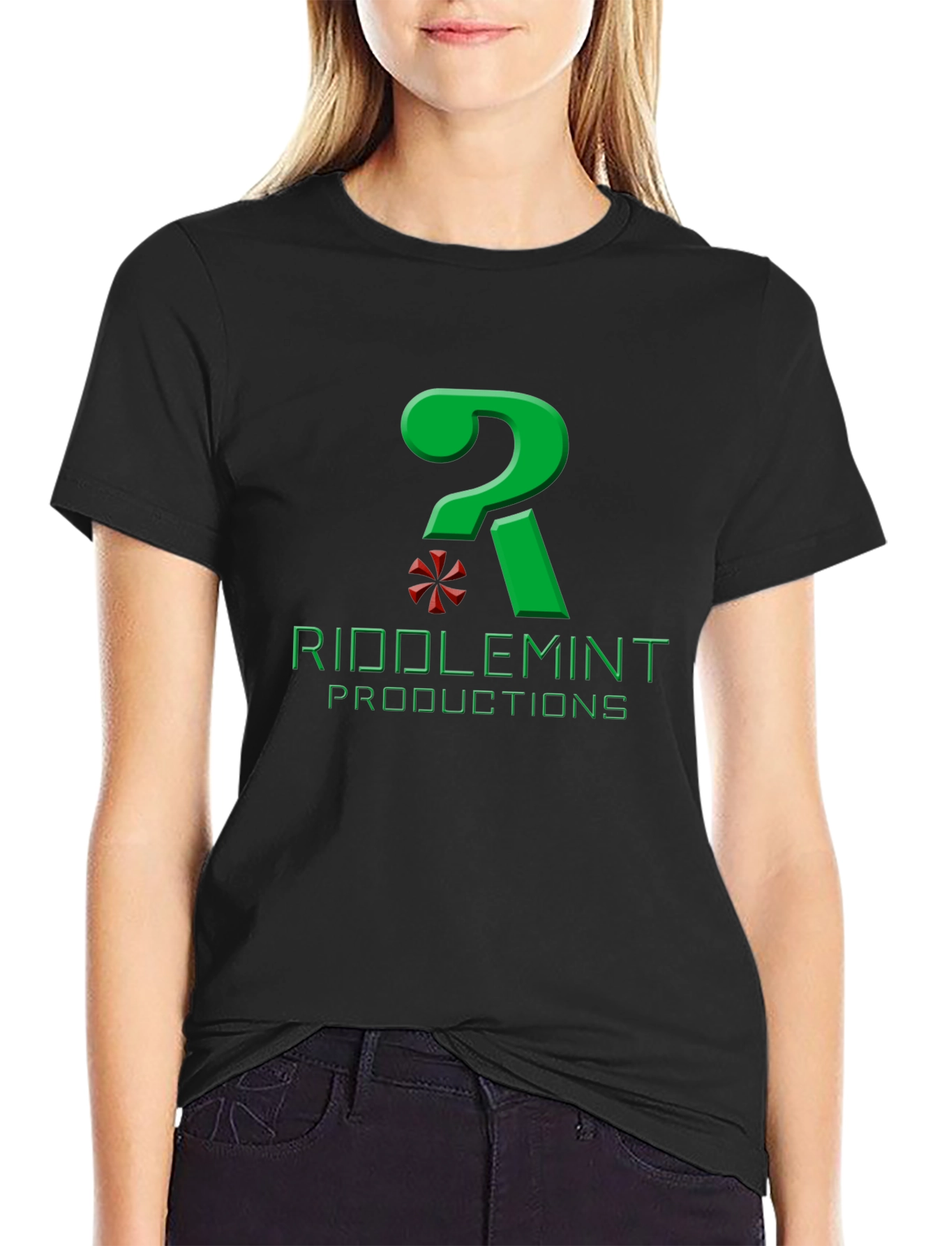 Black Riddlemint Productions Graphic T-Shirt view 2