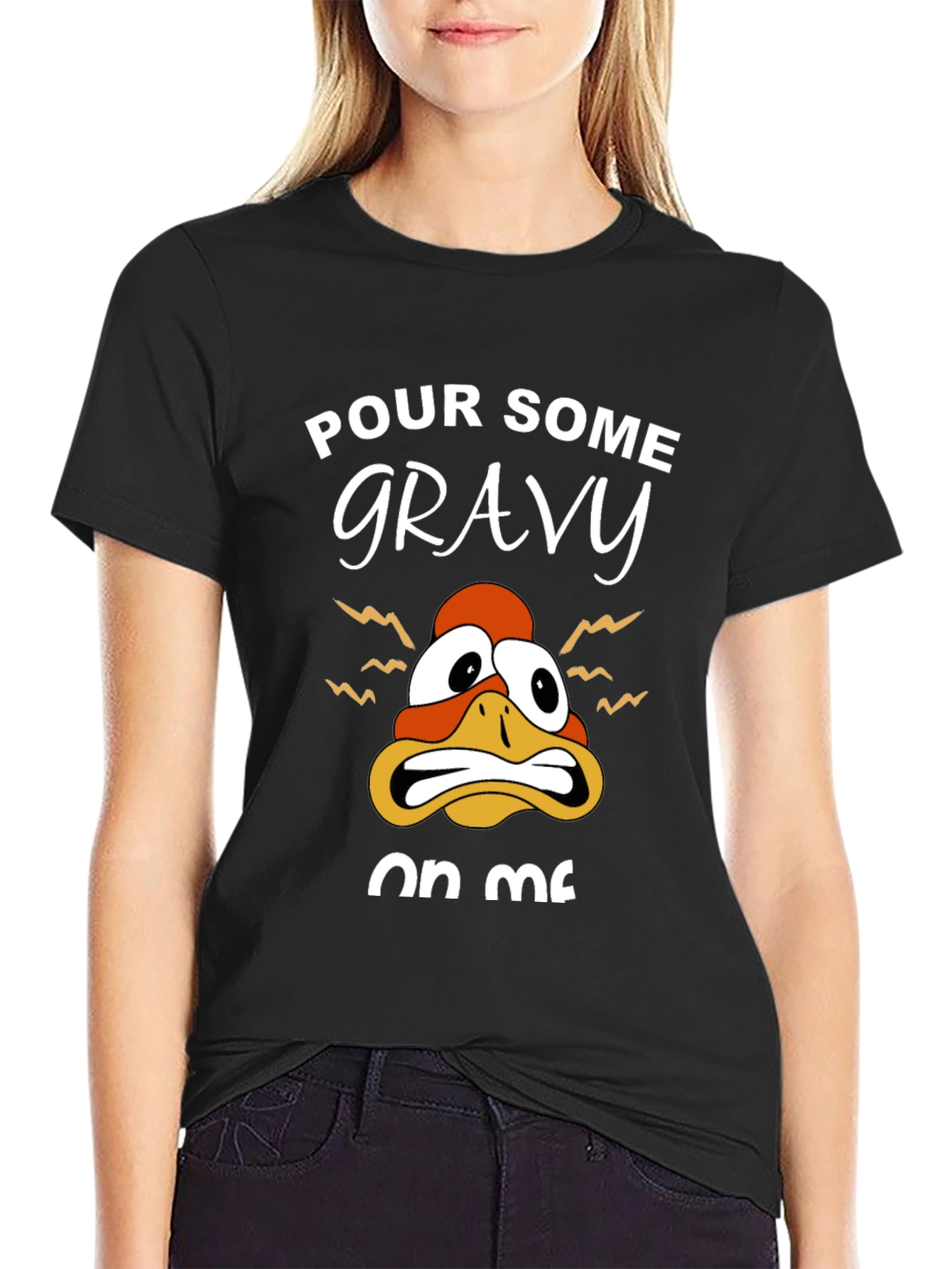 Black Pour Some Gravy On Me Thanksgiving T-Shirt view 2