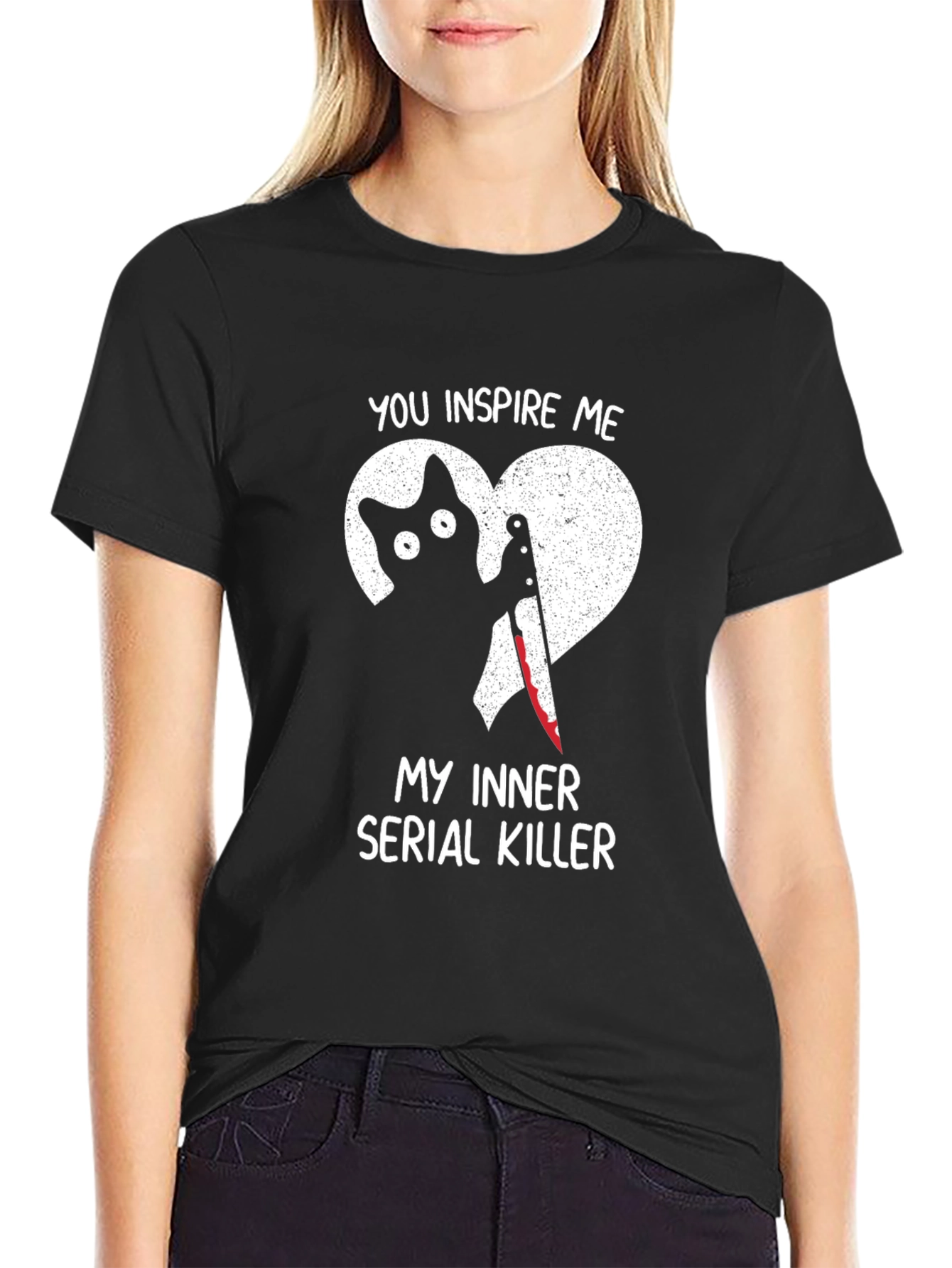 Black Cat Serial Killer T-Shirt - You Inspire Me view 2