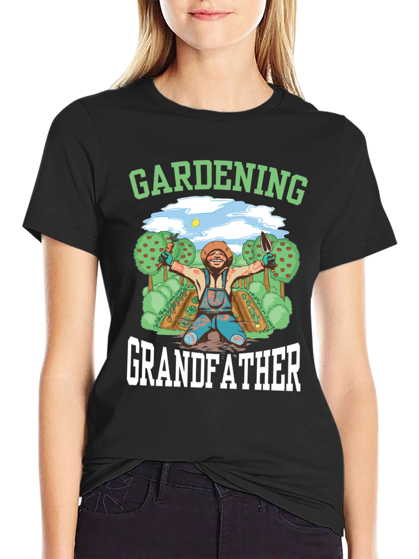 Black Gardening Grandfather T-Shirt view 2