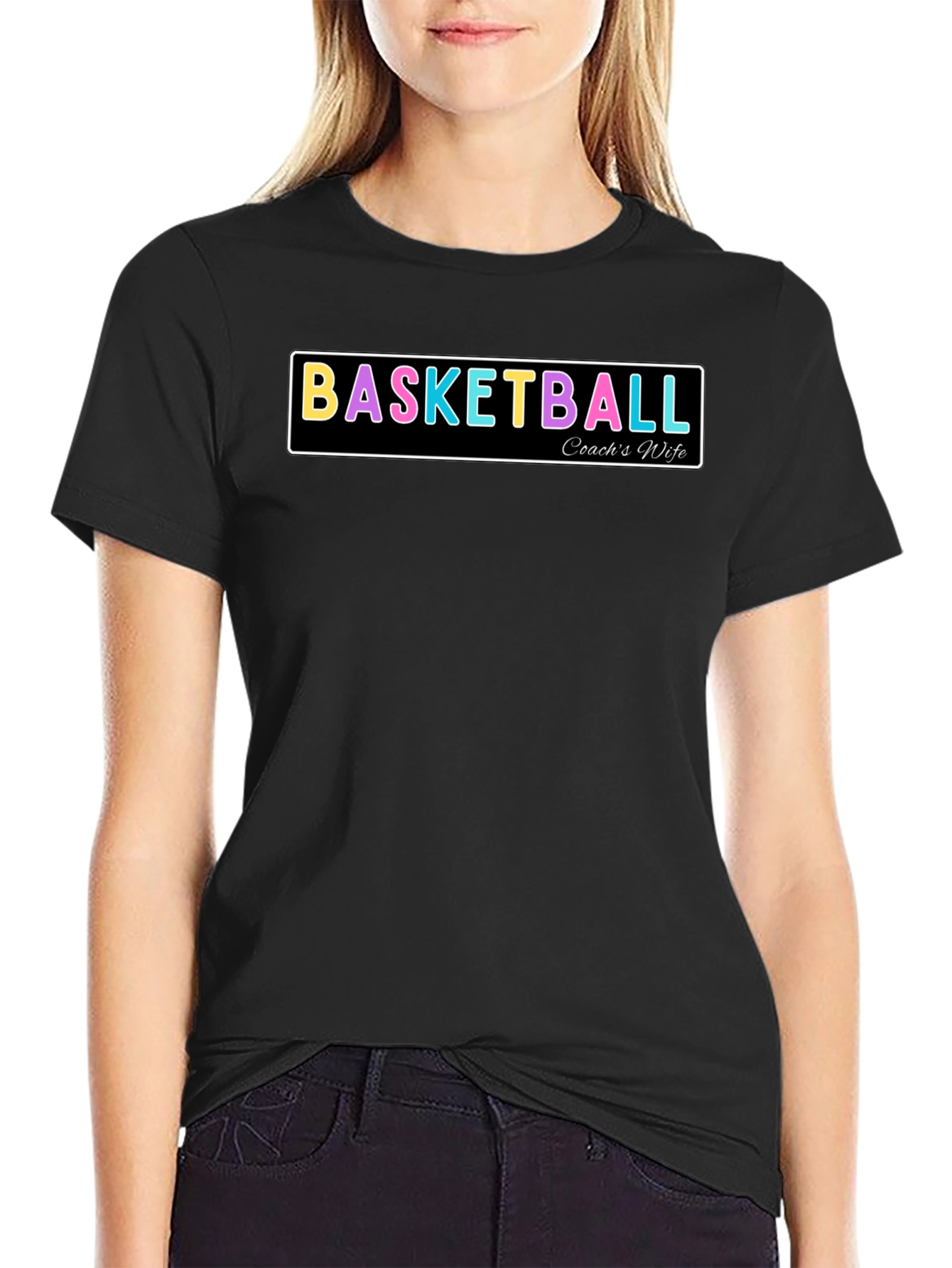Black Basketball Coach's Wife T-Shirt view 2