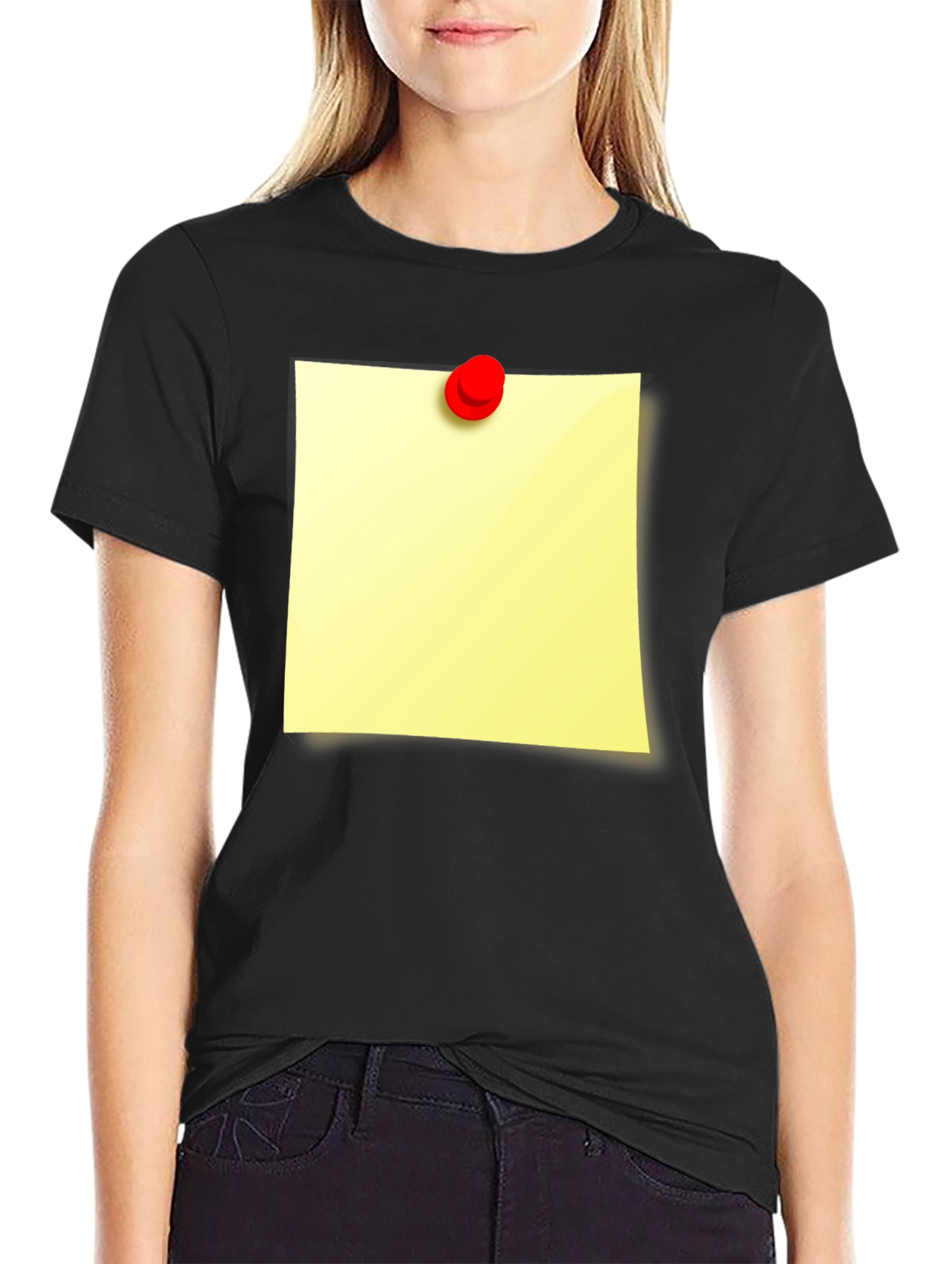 Black Sticky Note Graphic T-Shirt - Unique Novelty Tee view 2